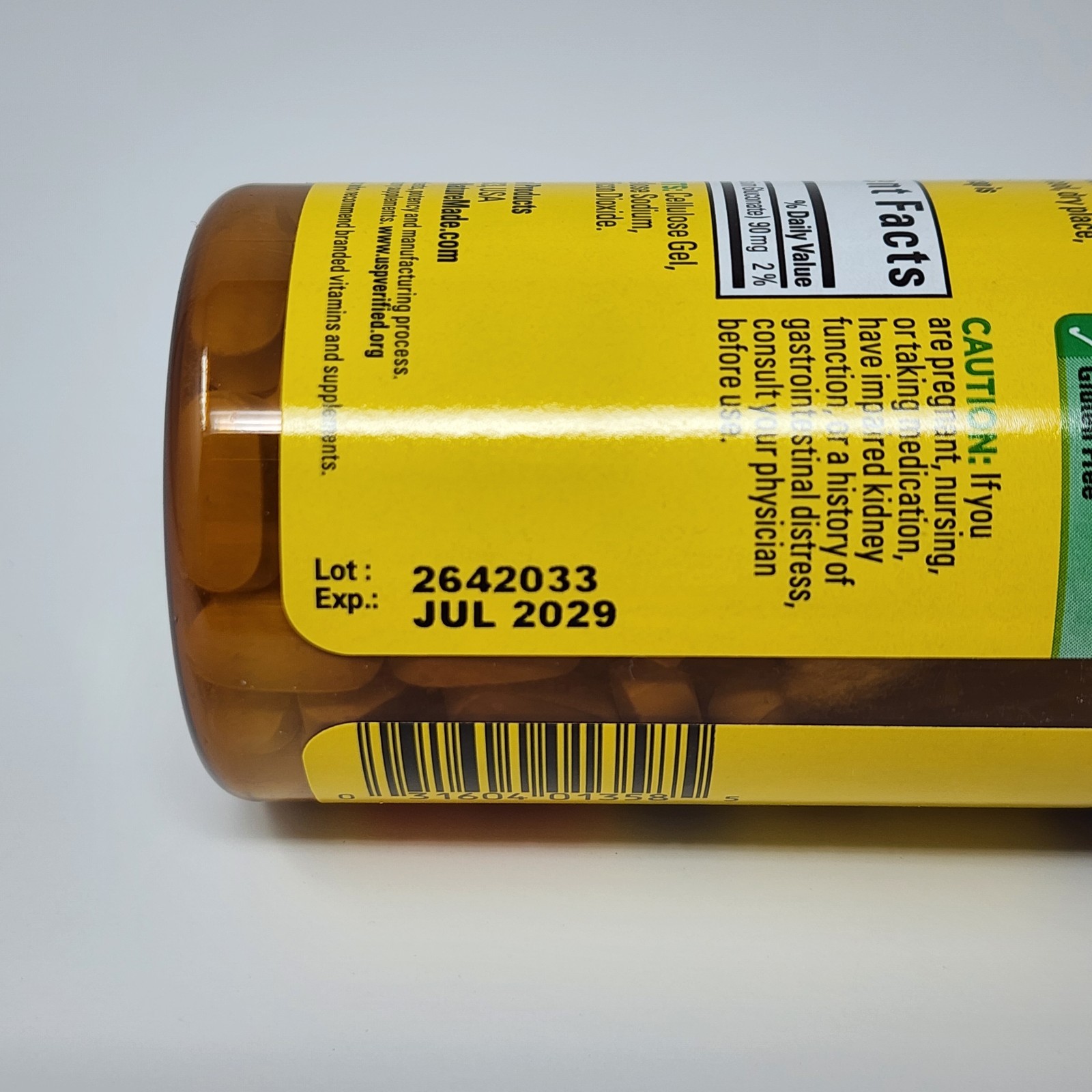 Nature Made Potassium Gluconate 550 mg, 100 Tabs per Bottle (2 Pack) Exp 07/2029
