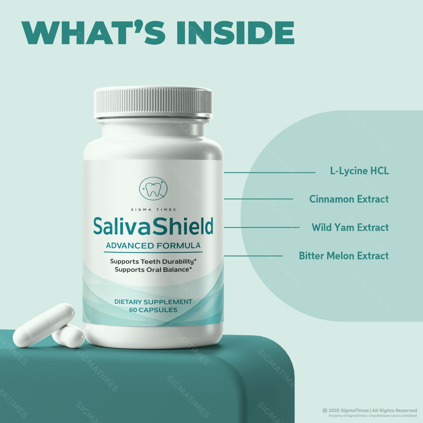 Saliva Shield Capsules – Oral Supplement for Teeth & Gums Health Support -3 Pack