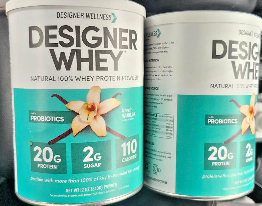 2 PACK DESIGNER WHEY NATURAL WHEY PROTEIN POWDER FRENCH VANILLA FLAVOR