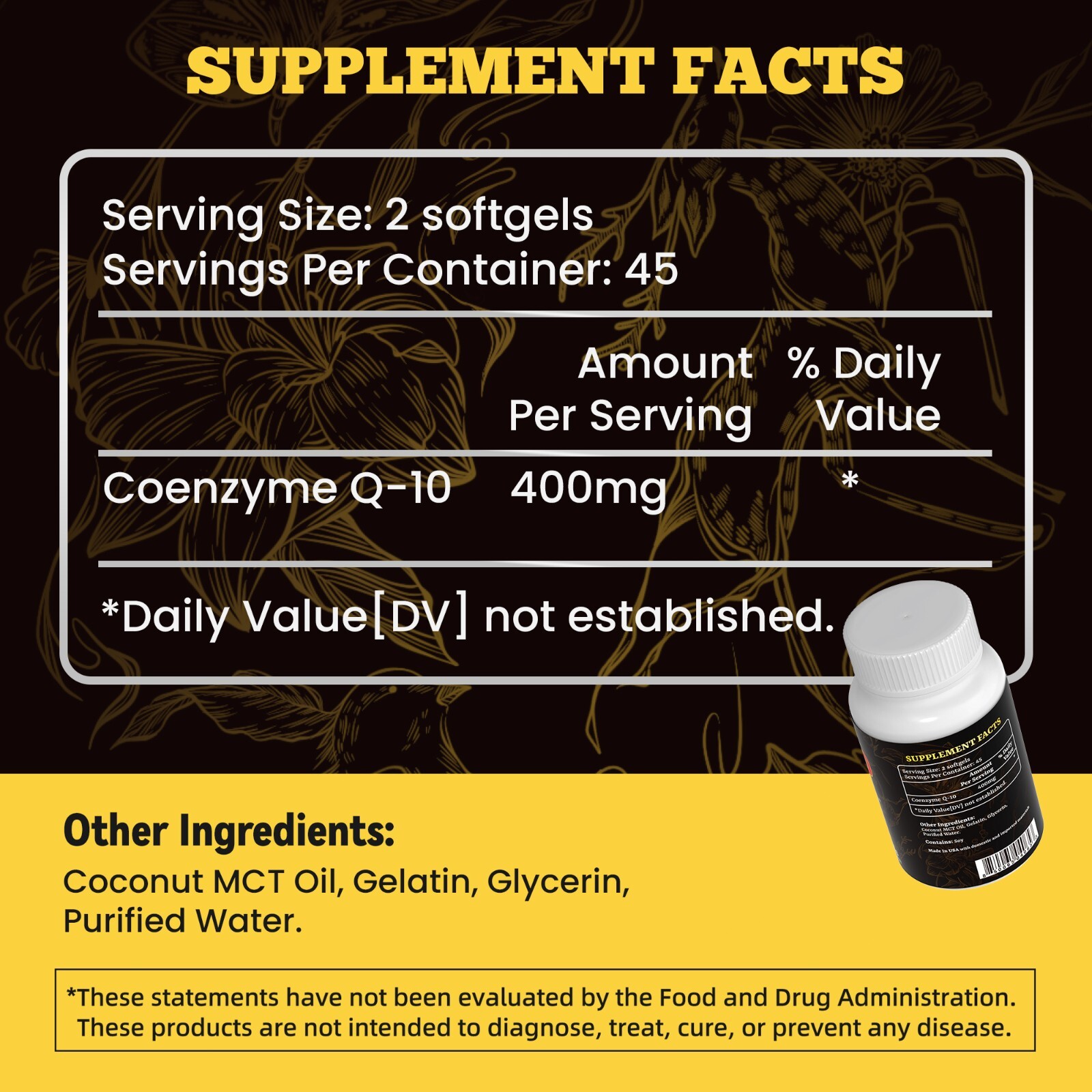High Absorption CoQ10 500MG – 120 Softgels for Heart Health & Energy Production
