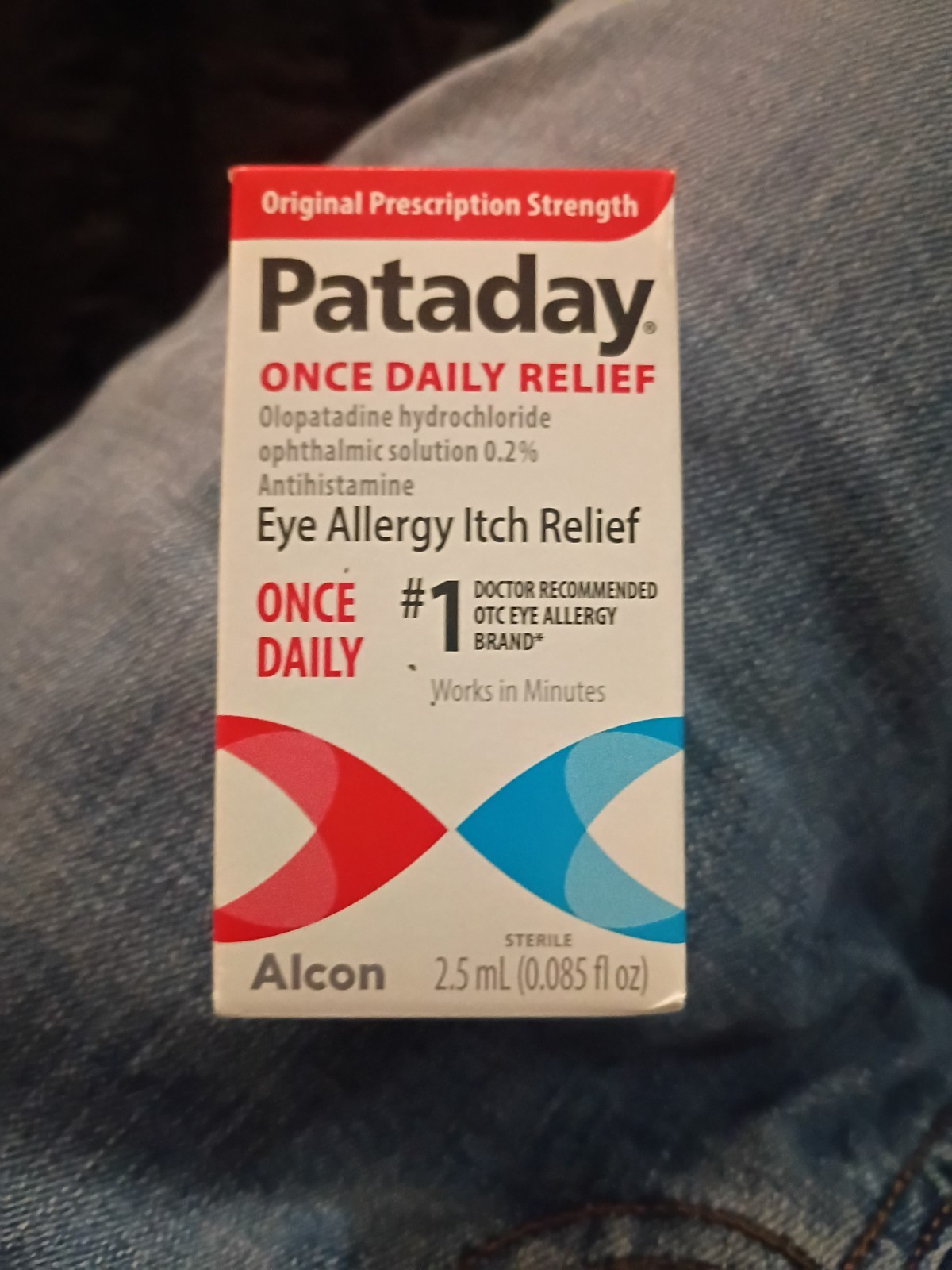 Pataday Once Daily Allergy Itch Relief Eye Drops, 2.5 ml, Olopatadine 0.2% An…