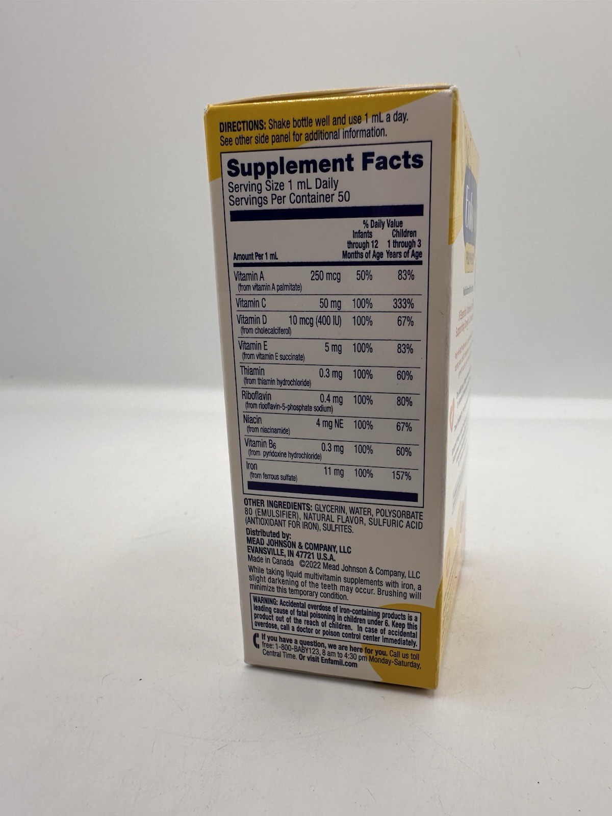 Enfamil Poly-Vi-Sol Multivitamin Iron Supplement Drops, 6-24 Months, 50 Ml, NIB