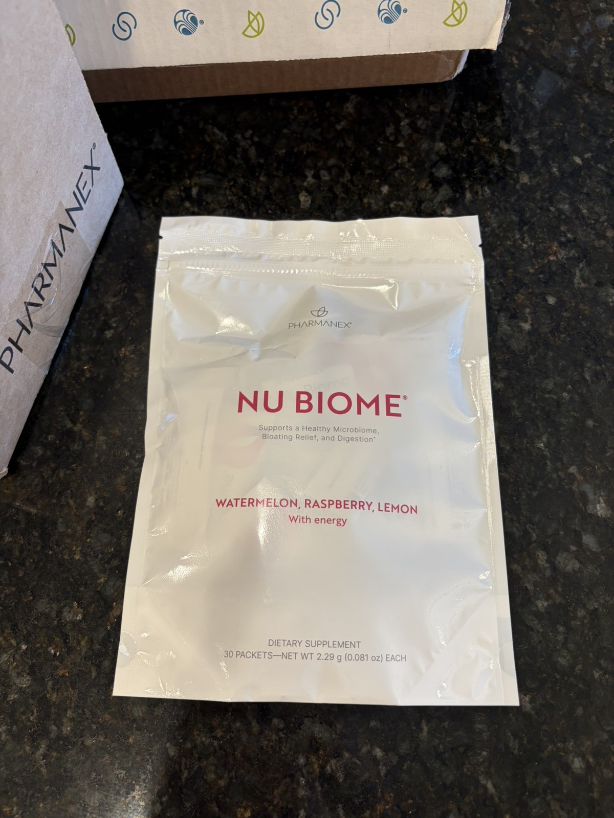 Nu Skin Pharmanex Nu Biome Microbiome Health Drink with Caffeine 30 packs 04/27