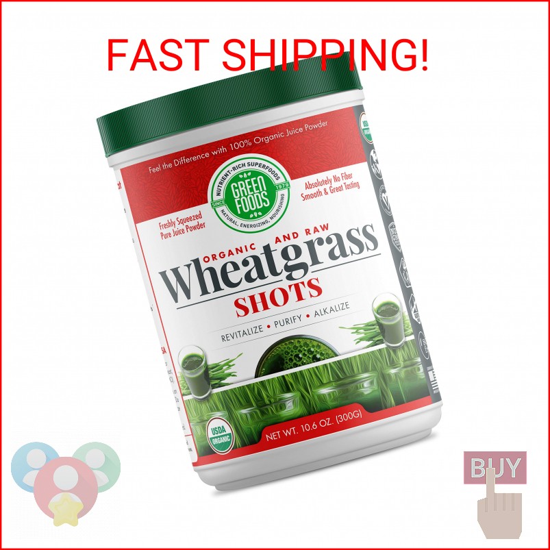 Green Foods Organic Wheat Grass Shots, 10.6 Ounce – Certified Organic, Kosher, V