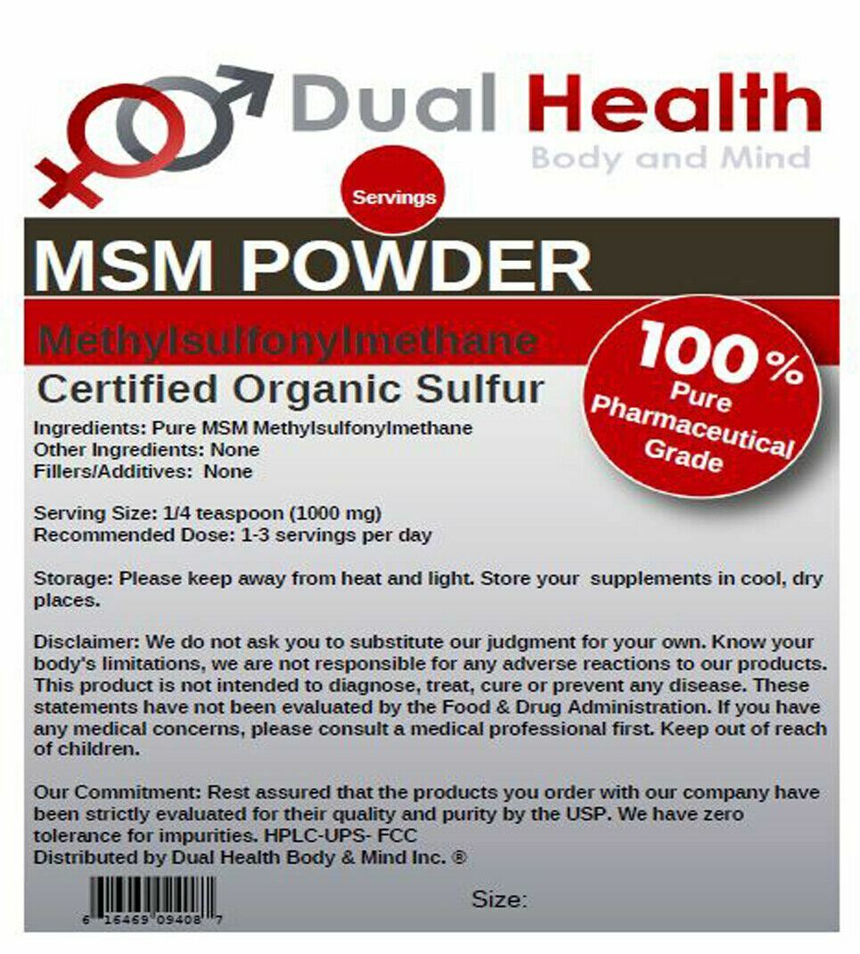 100g (3.5 oz) MSM Pure Methylsulfonylmethane Powder Pain Relief Joint Arthritis