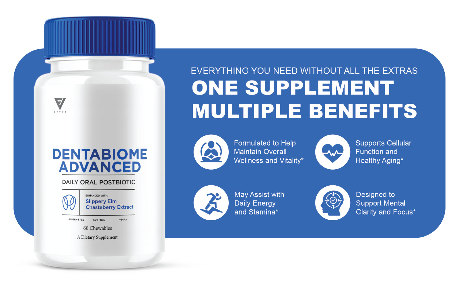 Dentabiome Advanced, Denta Biome Daily Support Formula (60 Chewables)