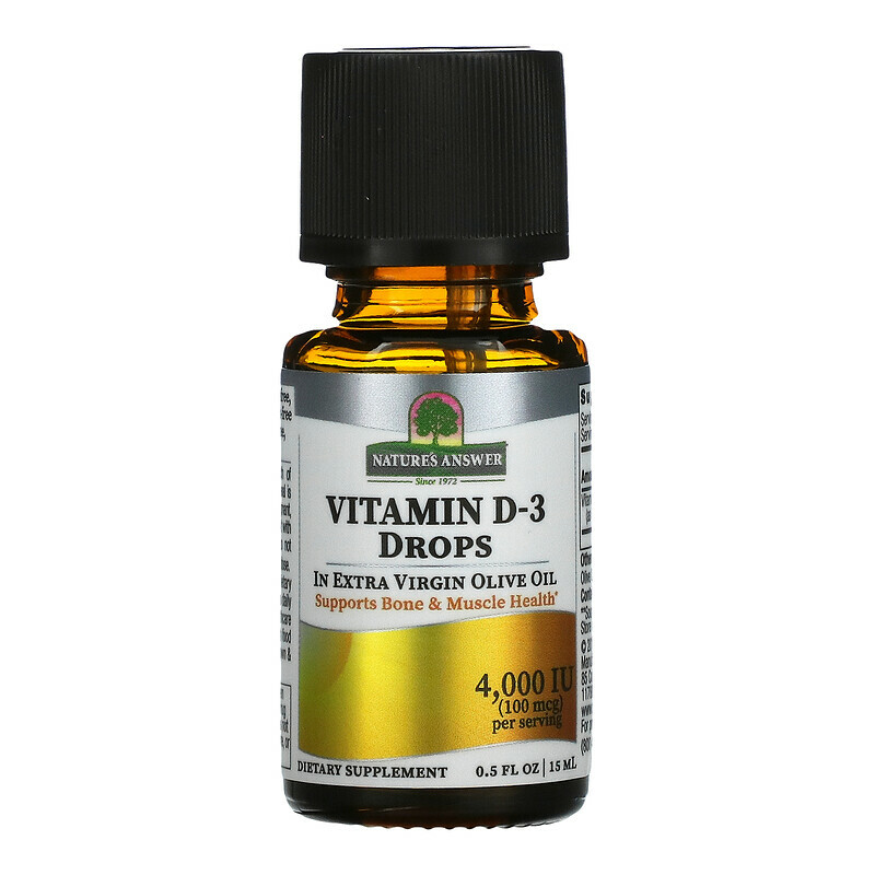 Nature’s Answer, Vitamin D-3 Drops, 4,000 IU, 0.5 fl oz (15 ml)