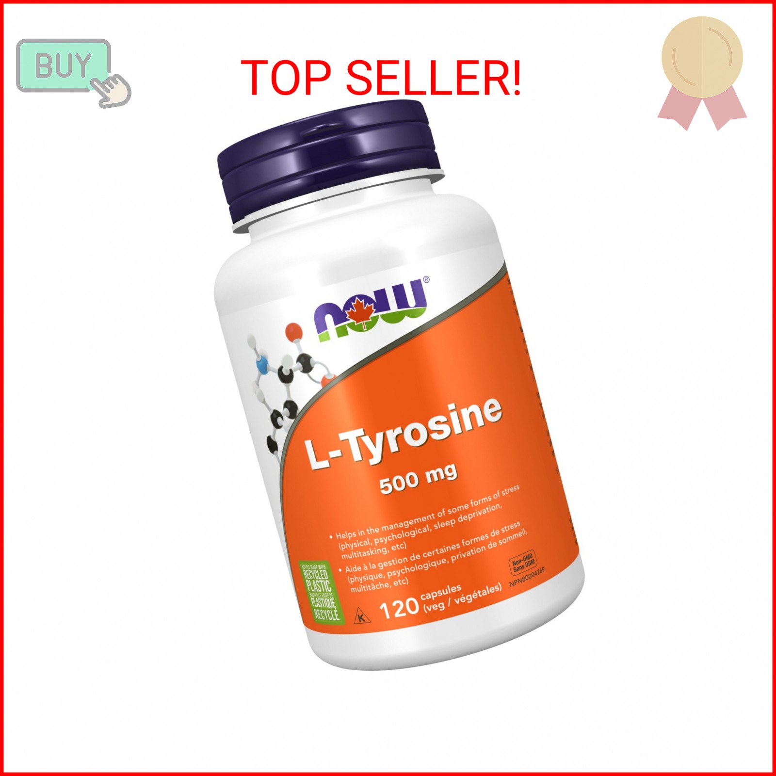 Now Foods L-Tyrosine 500 mg – 120 Capsules