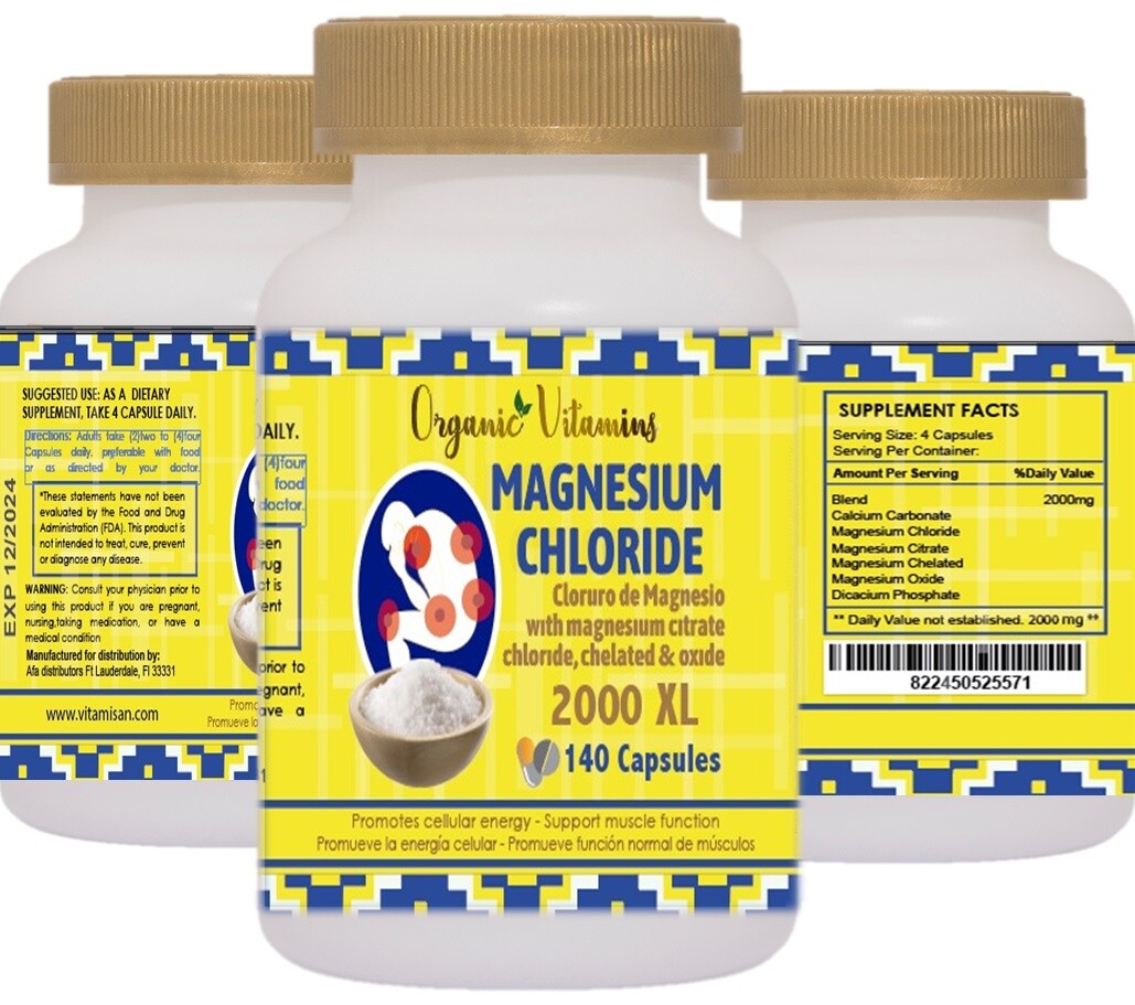 #1 The Best Naturals Magnesium Chloride 2000mg 140 caps *Nervous System Support*