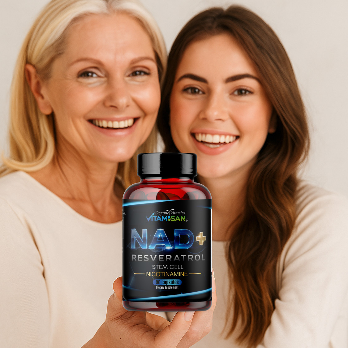 NAD+ Supplement for Anti-Aging Energy Focus & Nicotinamide Riboside Resveratrol