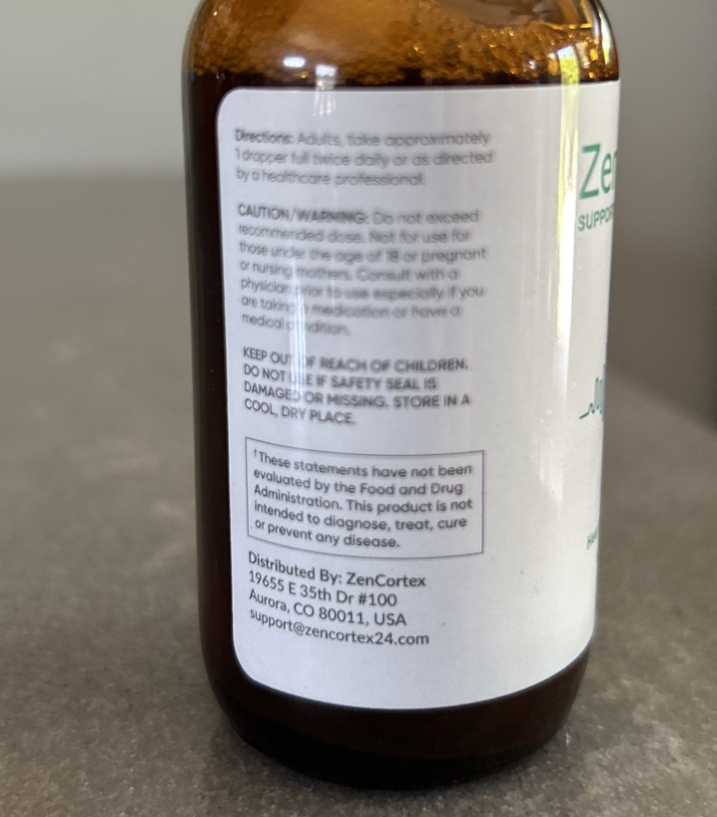 Zen Cortex Supports Healthy Hearing Support (60ml/2 Fl Oz) New, Exp . 12/2026