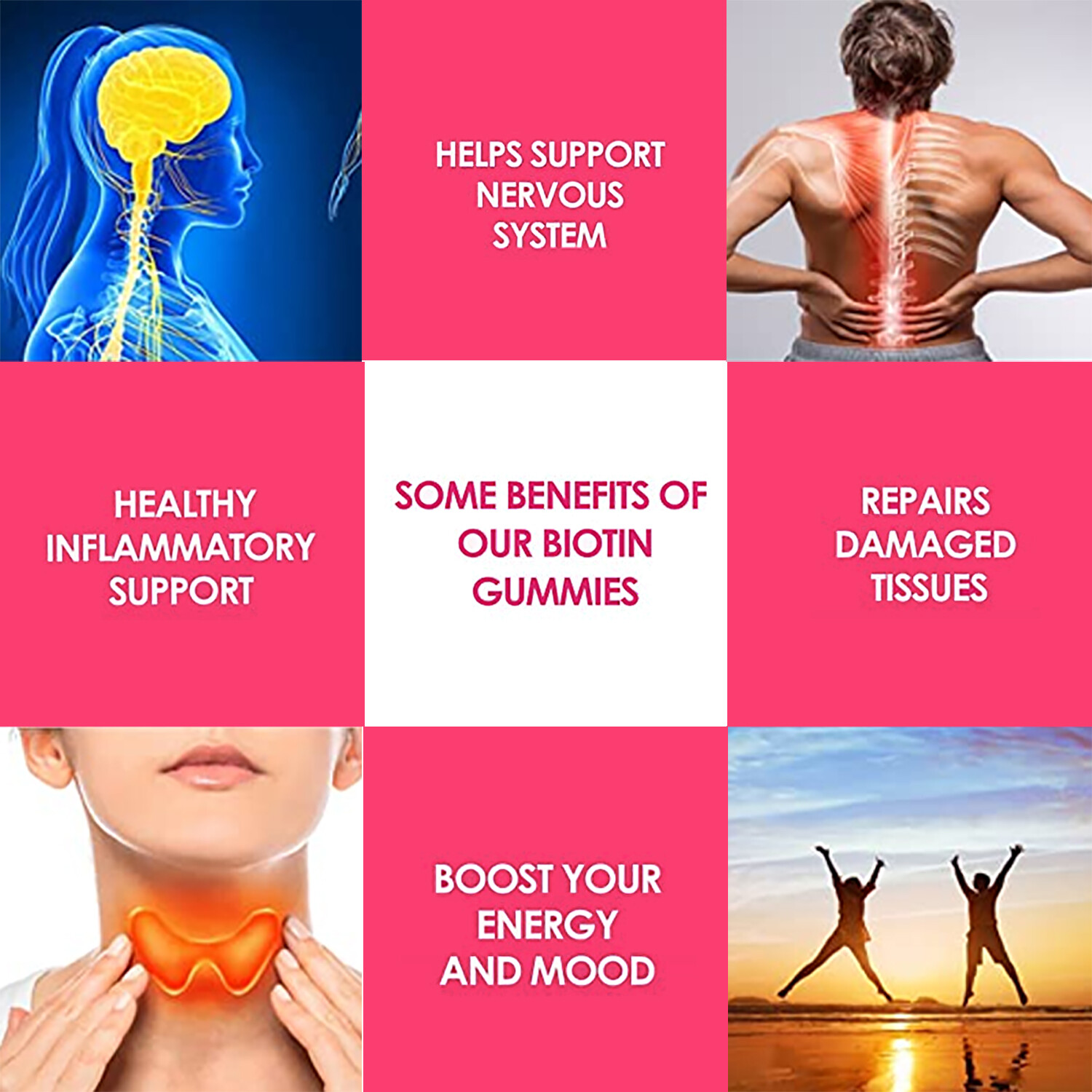 Biotin Gummies 10,000mcg – Healthy Hair Skin Nails Growth Lower Cholesterol