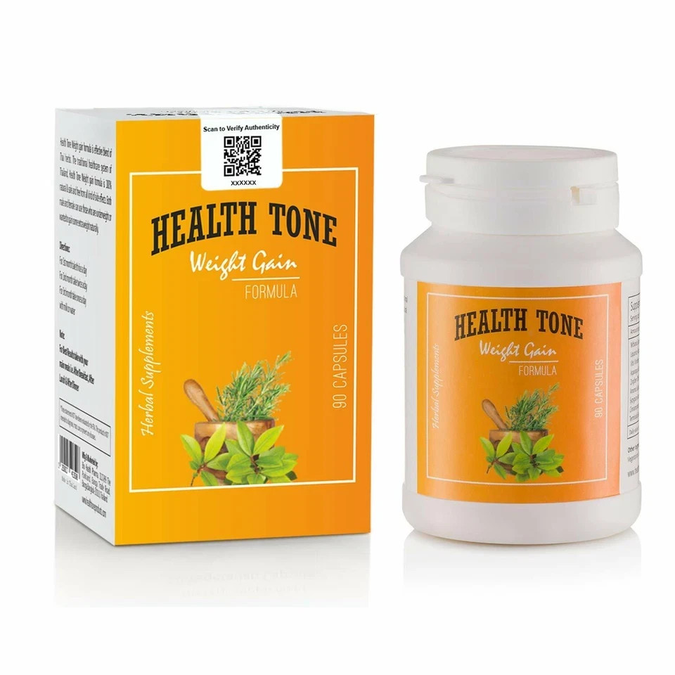 Health tone Herbal Weight Gain 90 Capsules ORIGINAL SEALED BOX – ( Pack of 5 ) .