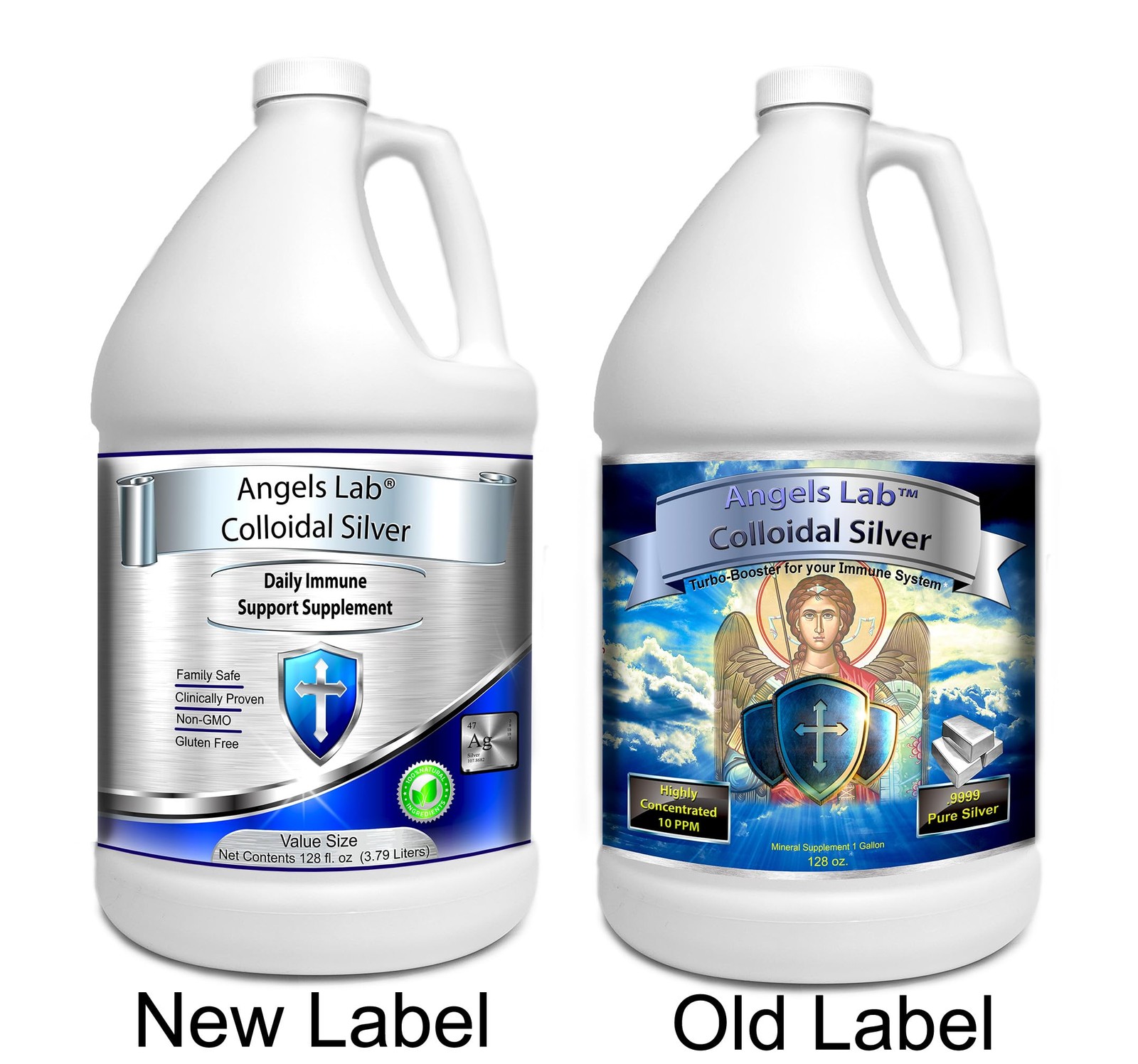 Angels Lab Colloidal Silver Immune Support 10 PPM Nano Liquid 128 fl oz