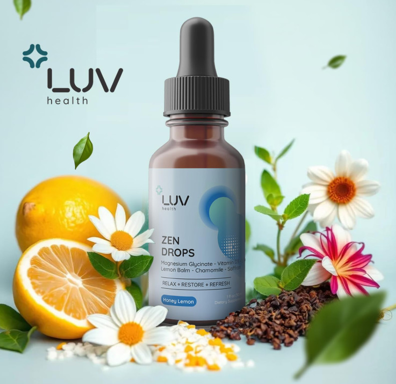 LUV Zen Drops Stress Support with Magnesium Glycinate and Lemon Balm [USA]