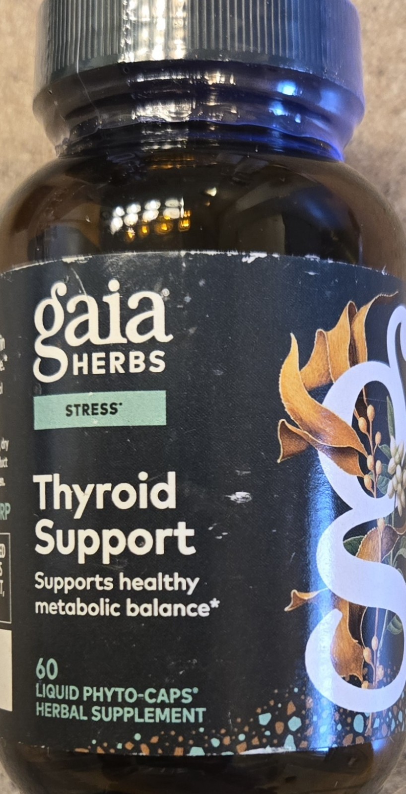 Gaia Herbs STRESS THYROID SUPPORT 60 Phyto-Liquid Capsules ( 30 Servings )