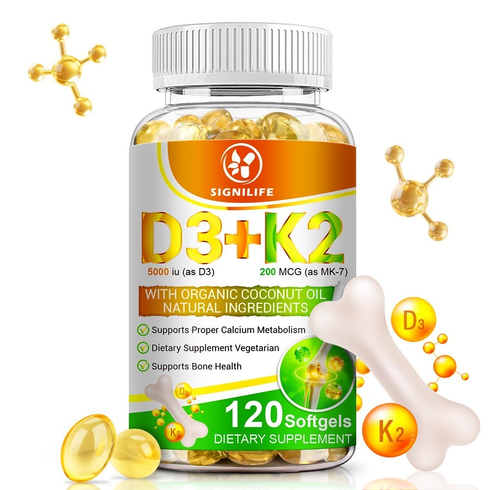 (2 Bottles) Vitamin K2 (MK7) D3 Supplement, BioPerine Capsules, Immune