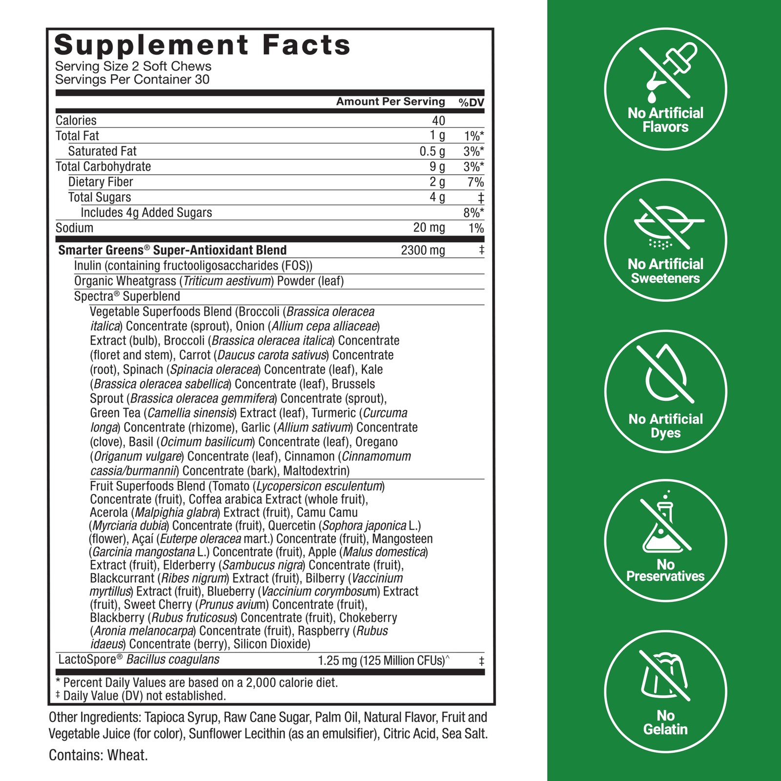 Superalimentos Masticables, Verduras Y Superalimentos Smarter Greens Con Pro…