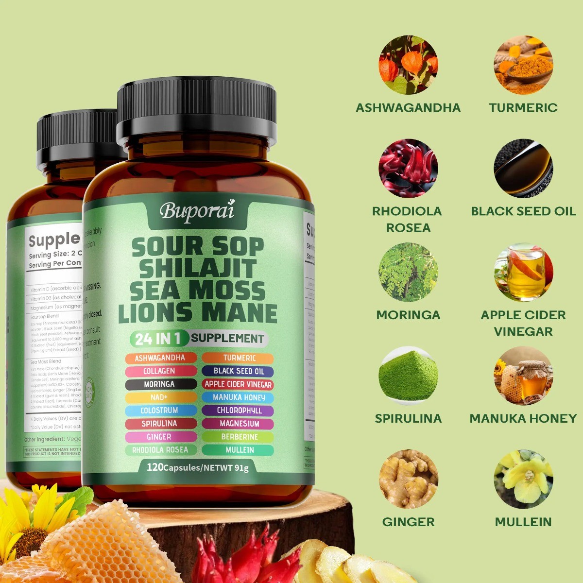 Soursop Dietary Supplement 24-in-1 | Supports Skin, Joint & Bone Health**