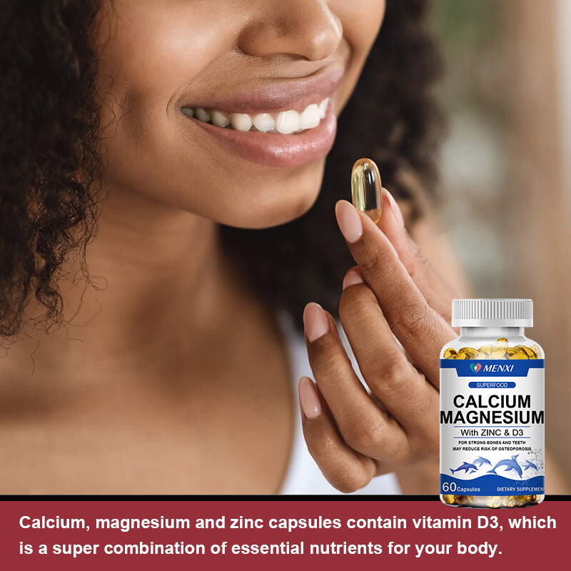 Magnesium Zinc Vitamin D3 Calcium 120Pills Complex Supplement promote absorption
