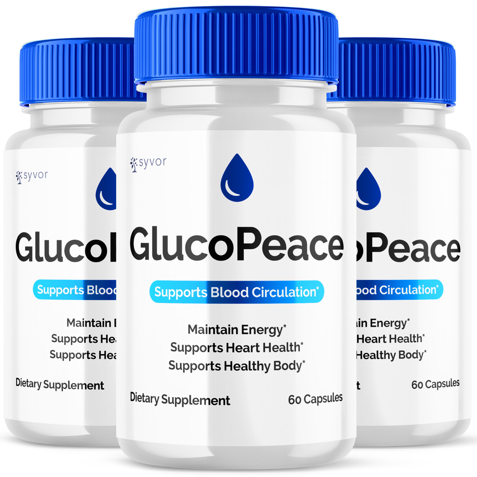 (3 Pack) GlucoPeace Blood Support Gluco Peace Glycogen Supplement 180 Capsules