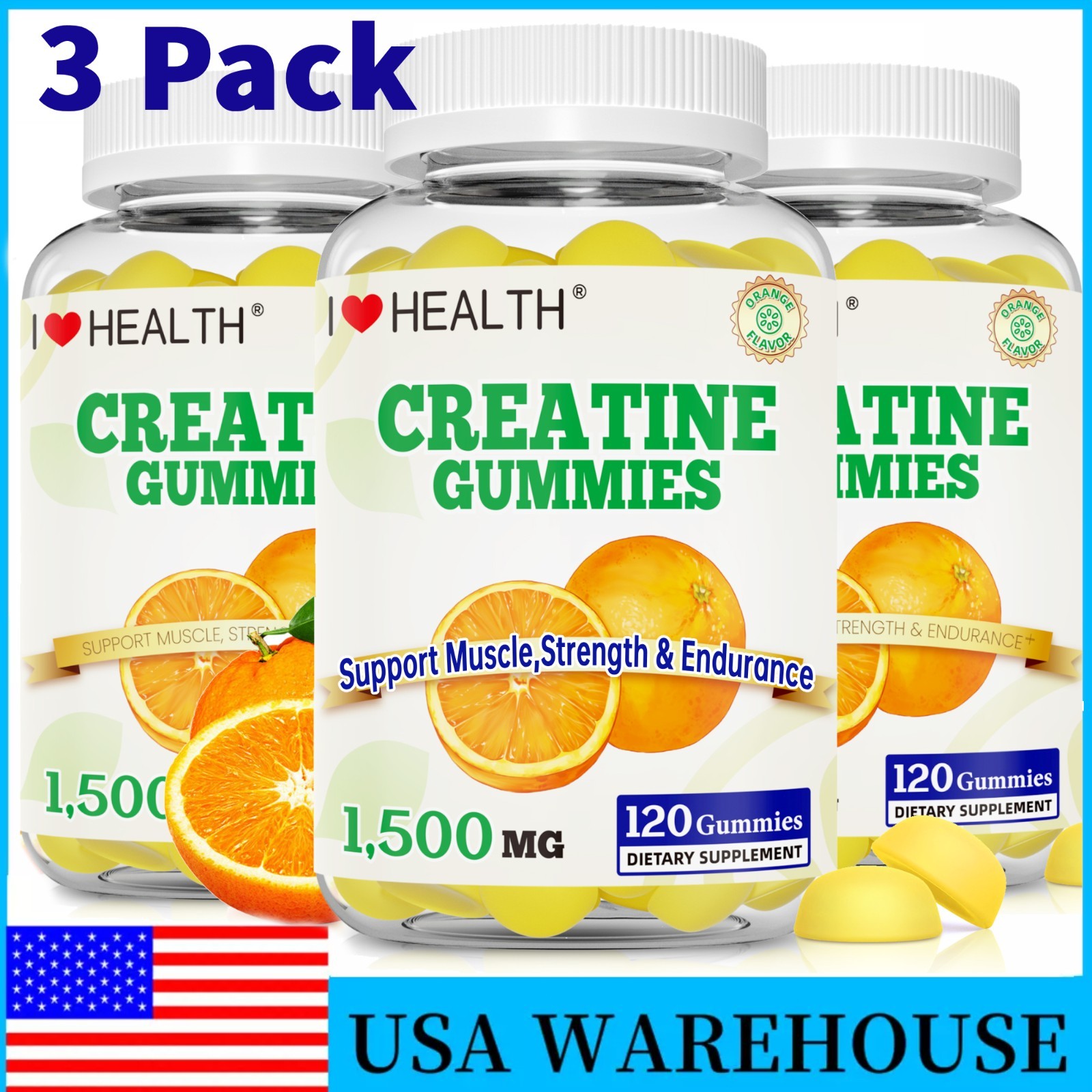 Creatine Monohydrate Gummies for Men & Women – Boost Focus, Strength