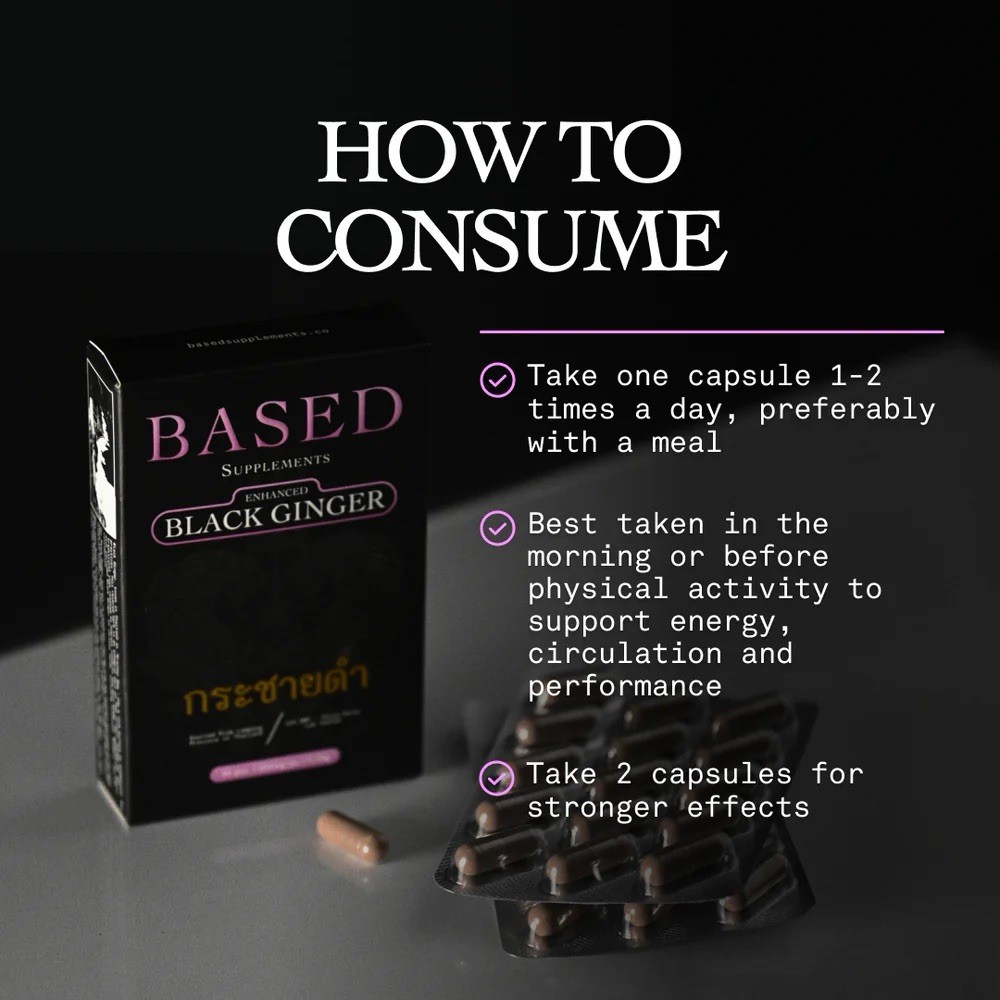 BASED Supplements Black Ginger MDF 11% – 30 capsules – 300mg per capsule