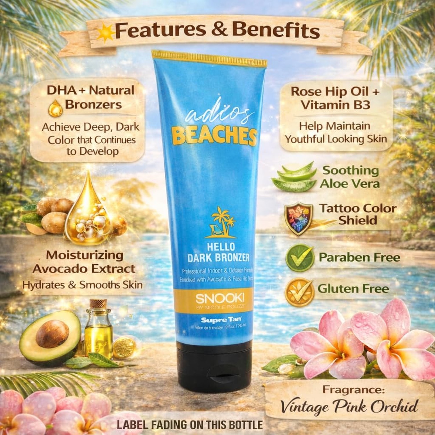 Snooki Adios Beaches DHA plus Natural Bronzers 9oz
