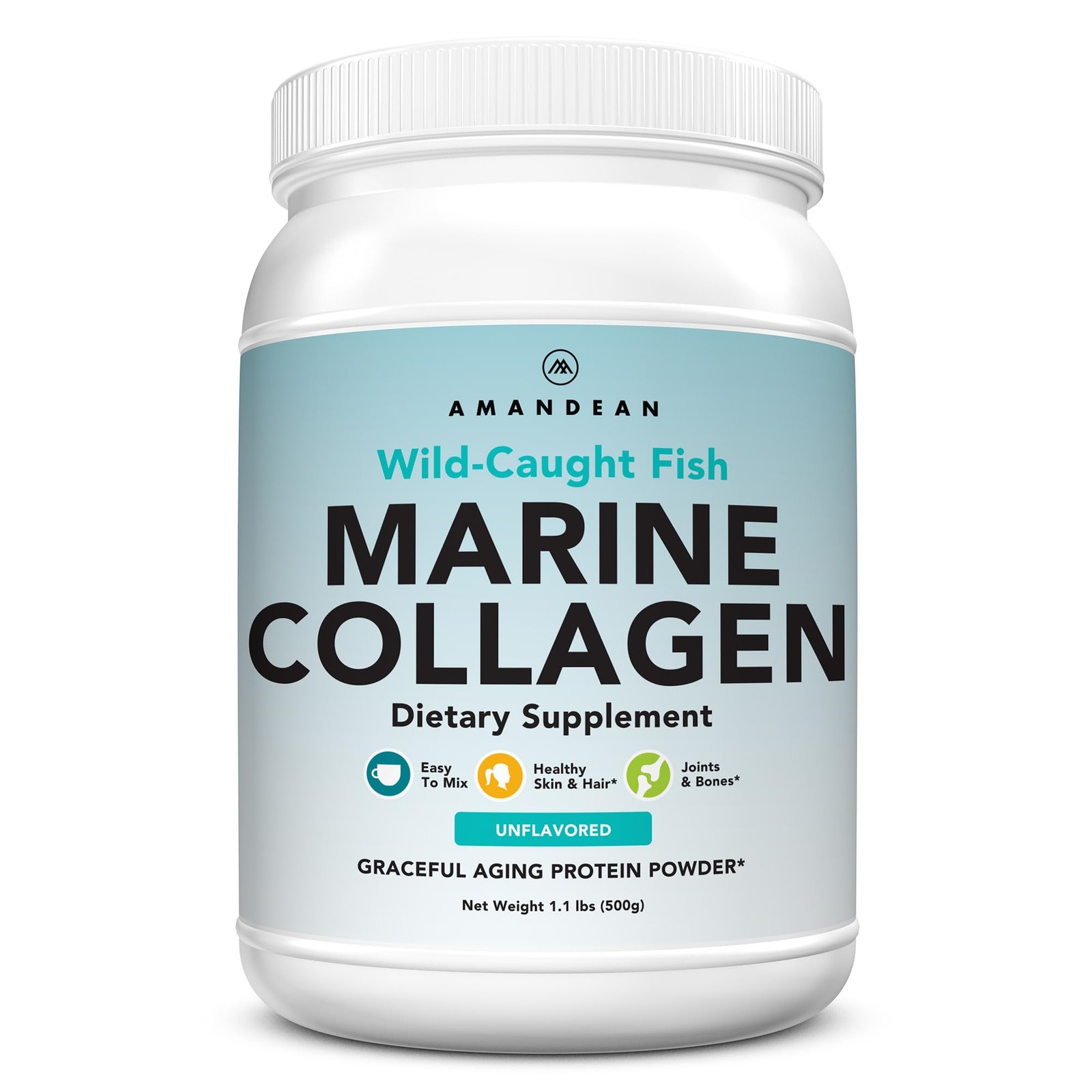 AMANDEAN Marine Collagen Peptides Powder. Double Hydrolyzed for Increased Abs…
