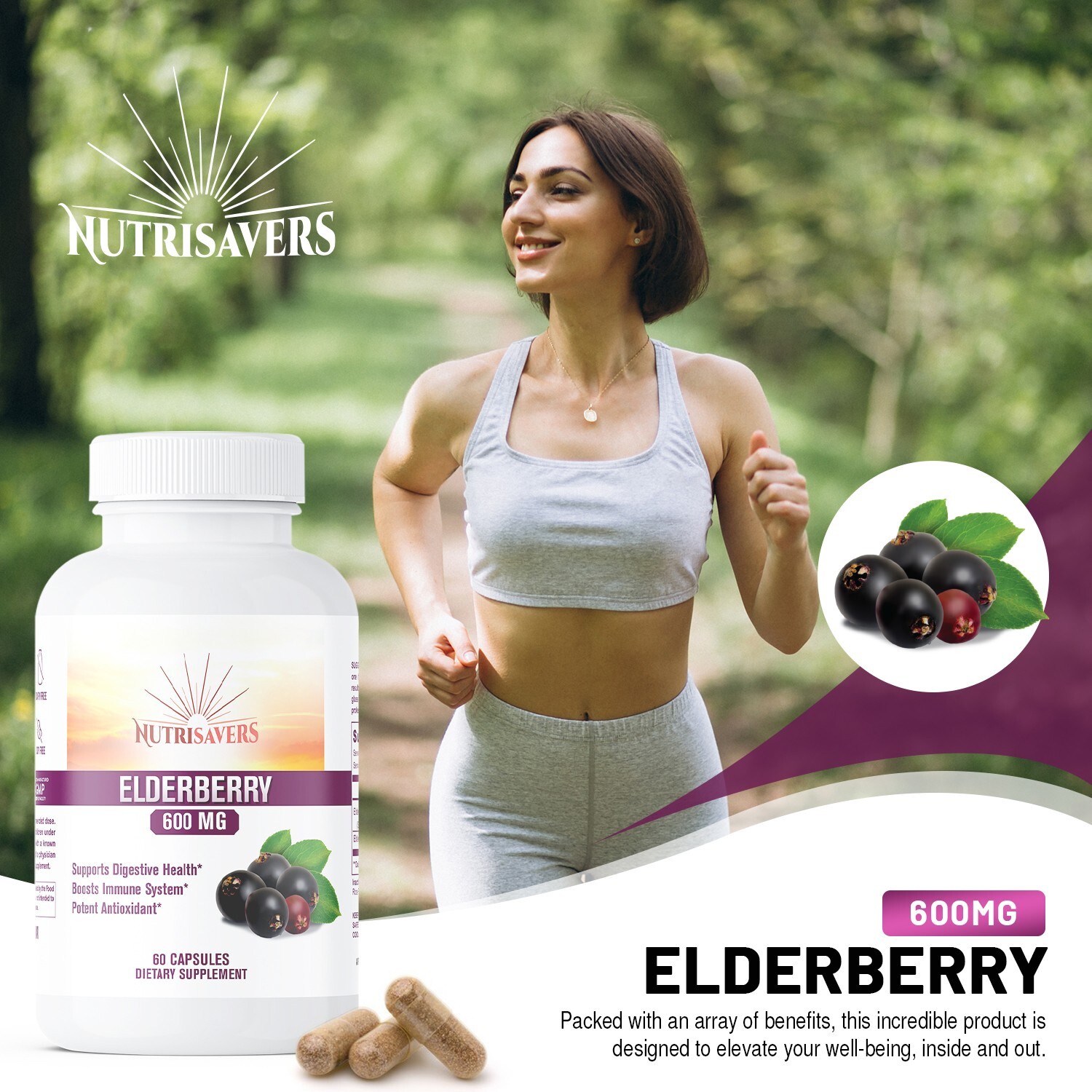 California Essentials Elderberry Zinc Vitamin C Immune Support 180 Capsules