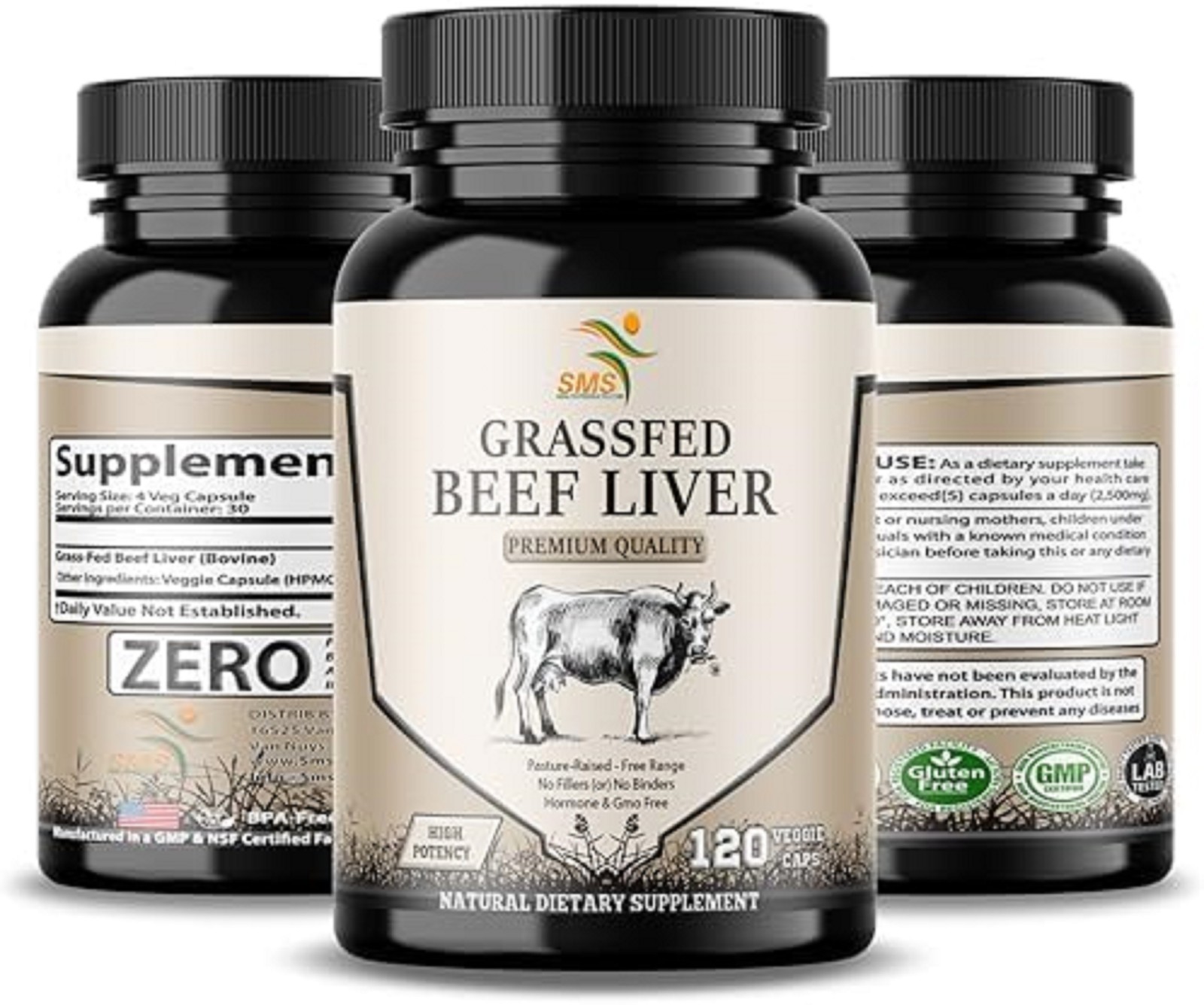Desiccated Thyroid Supplement W/ Beef Liver Thyroid Glandular Grass Fed, 120 PCS