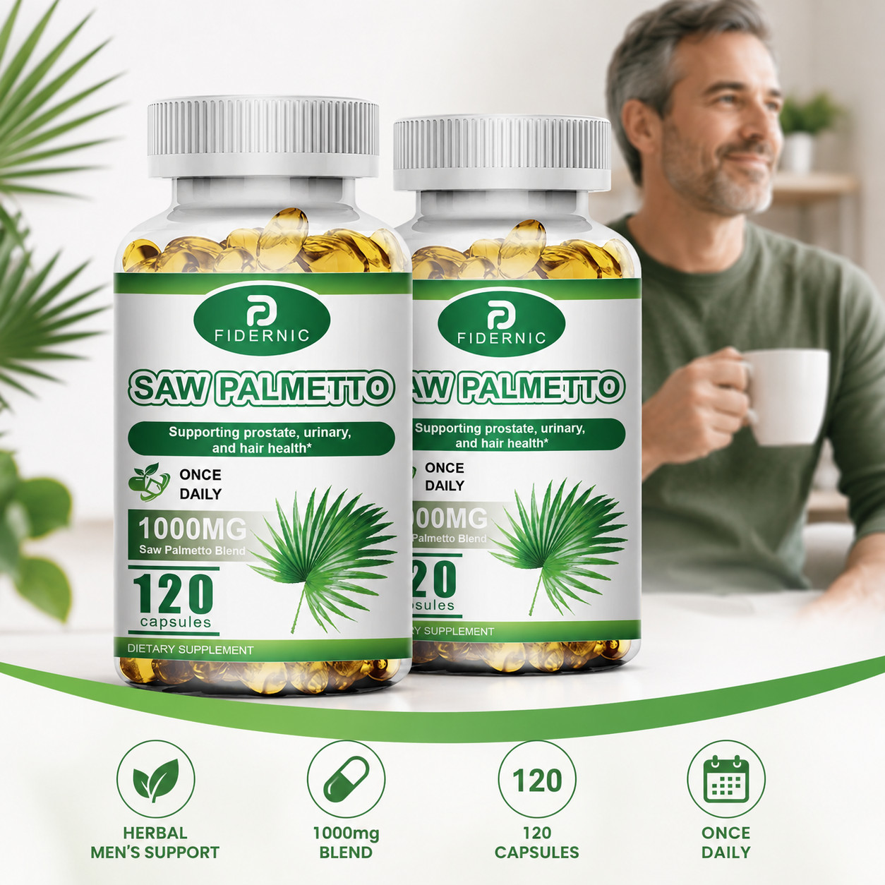 Saw Palmetto 1000mg Blend 120 Capsules Men’s Daily Supplement