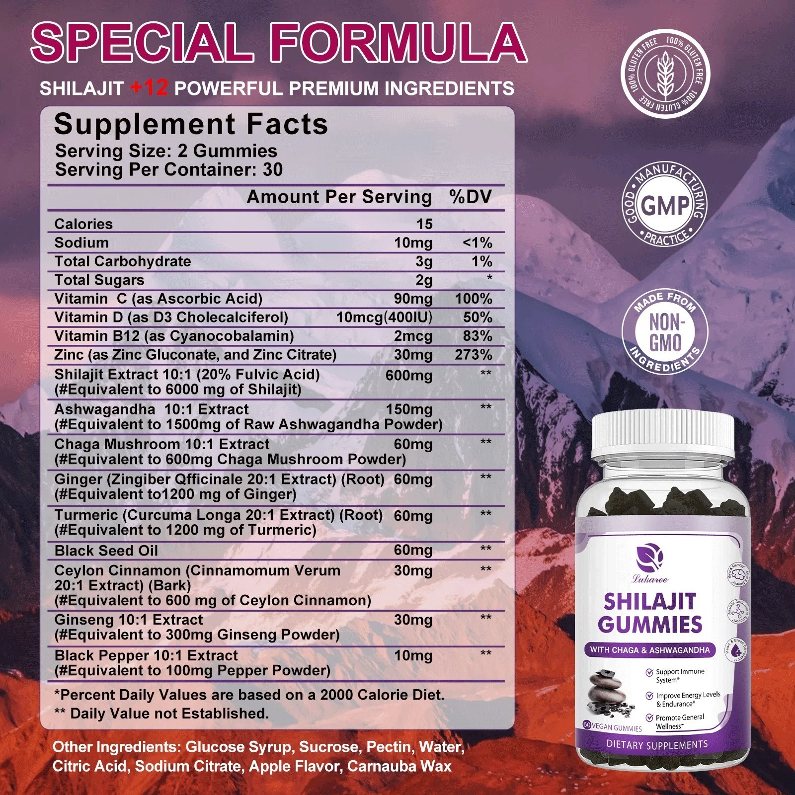 100% Himalaya Pure Shilajit Gummies 13 in 1 Original Mineral Health Supplement N