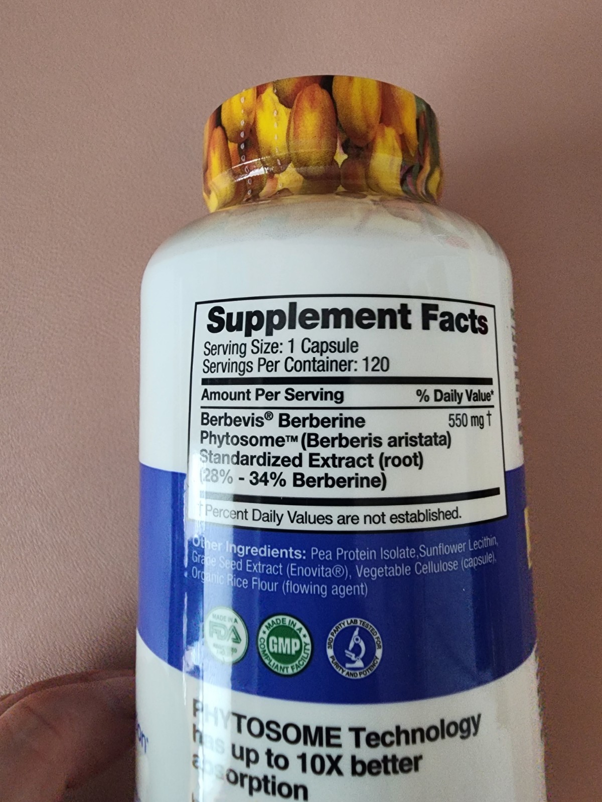 Feel Good Superfoods Berberine Phytosome 550mg 120 Count Exp: 06/28 Vegan Caps