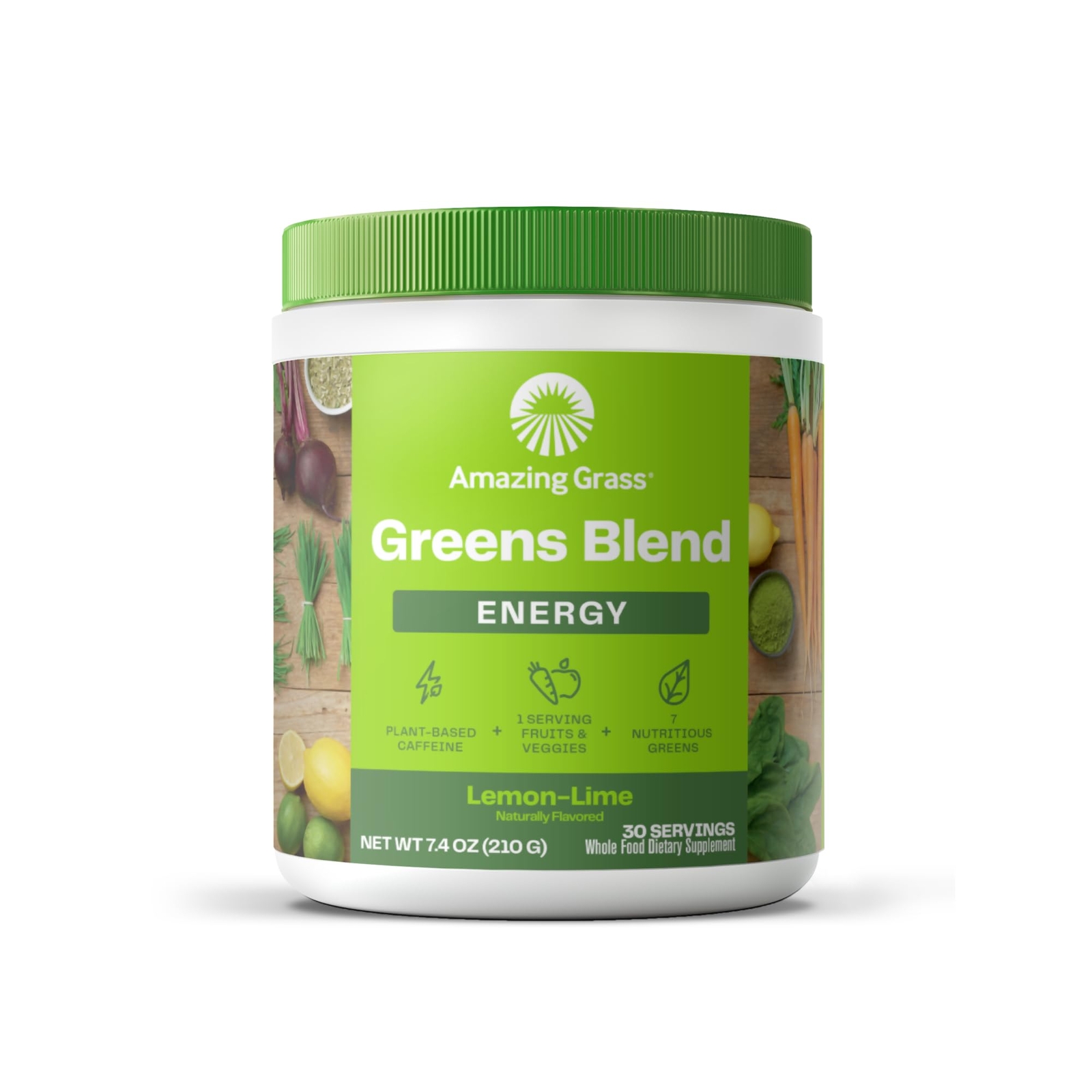 Amazing Grass Greens Blend Lemon Lime 30 Servings Organic Energy Digestive He…