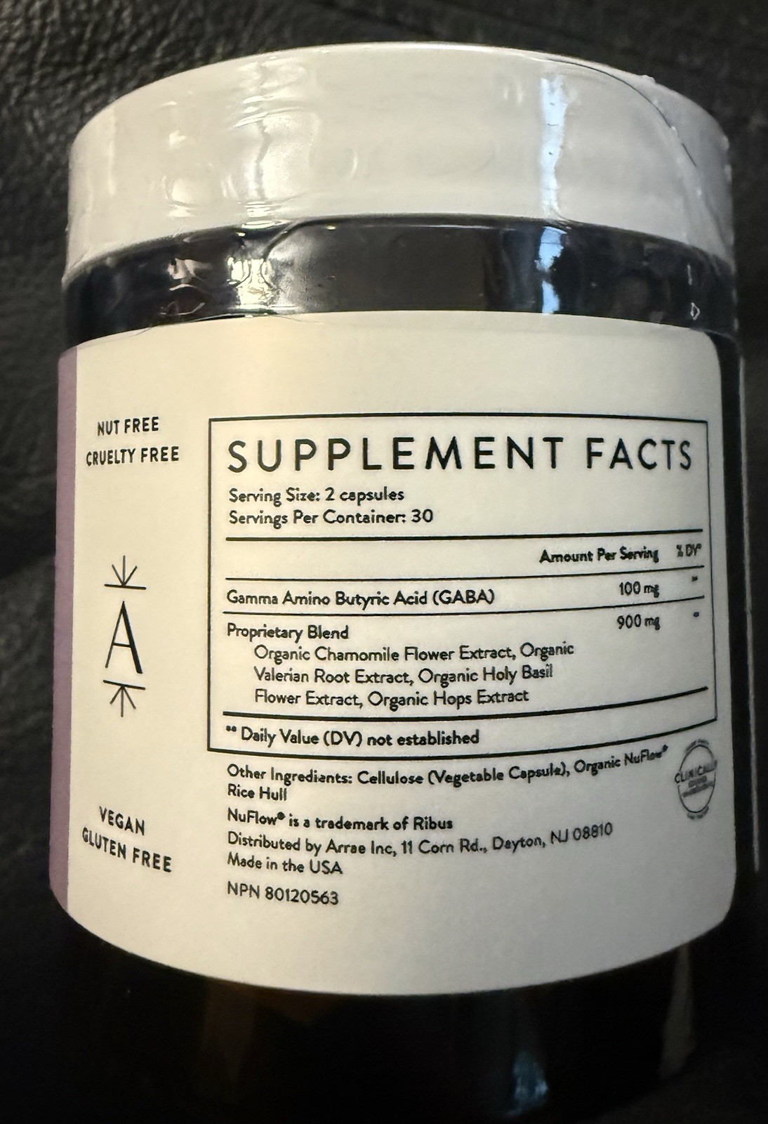 ARRAE «Sleep» Supplements, 60 capsules, All Natural, Vegan, Exp 8/2027