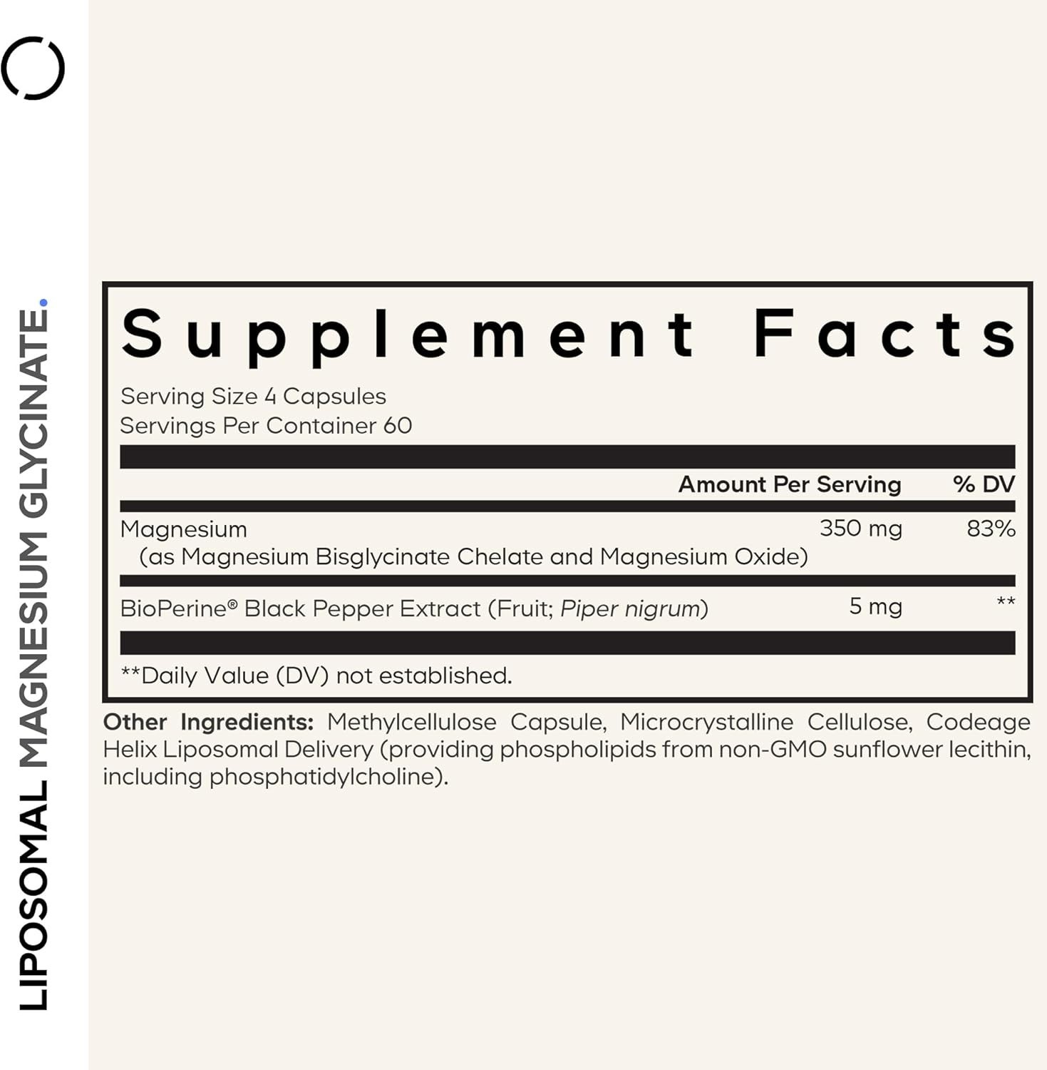 Codeage Liposomal Magnesium Glycinate 240 Count (Pack of 1), No Color