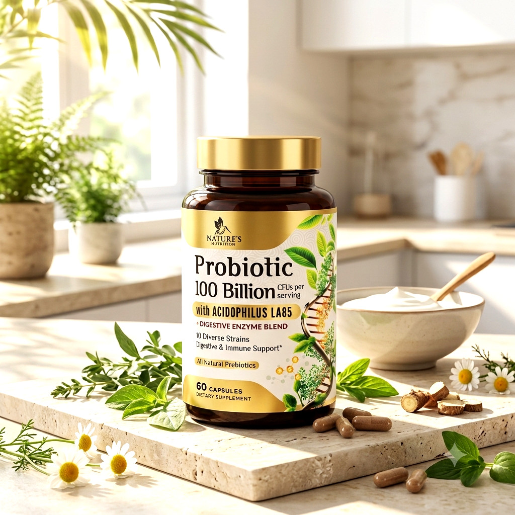 Raw Probiotics 100 Billion CFU Potency Digestive Immune Health 60 Capsules US