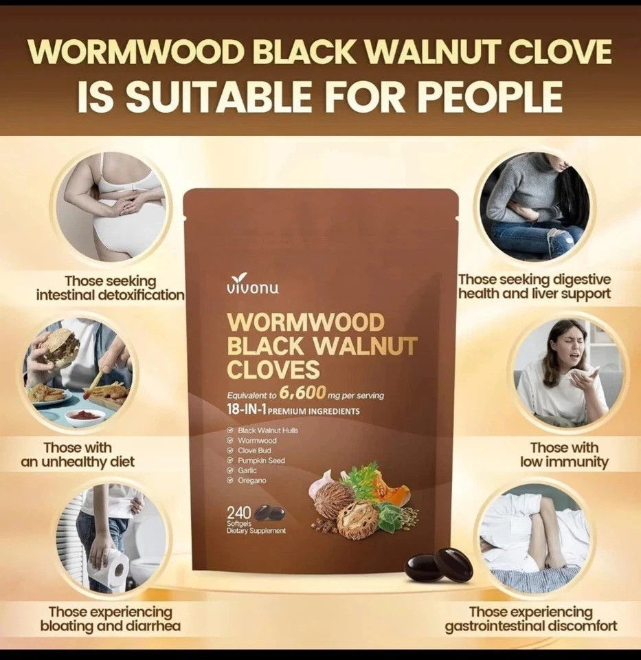 Vivonu Wormwood Black Walnut Cloves 480 Softgels FAST SHIPPING++–
