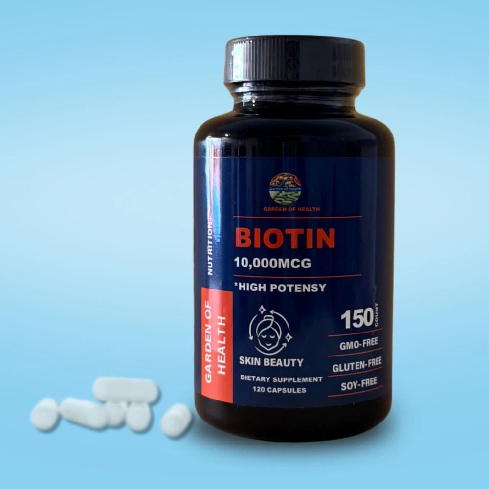 Biotin 10000mcg Hair Skin Nail Growth High Potency Supplement 150 Capsules –