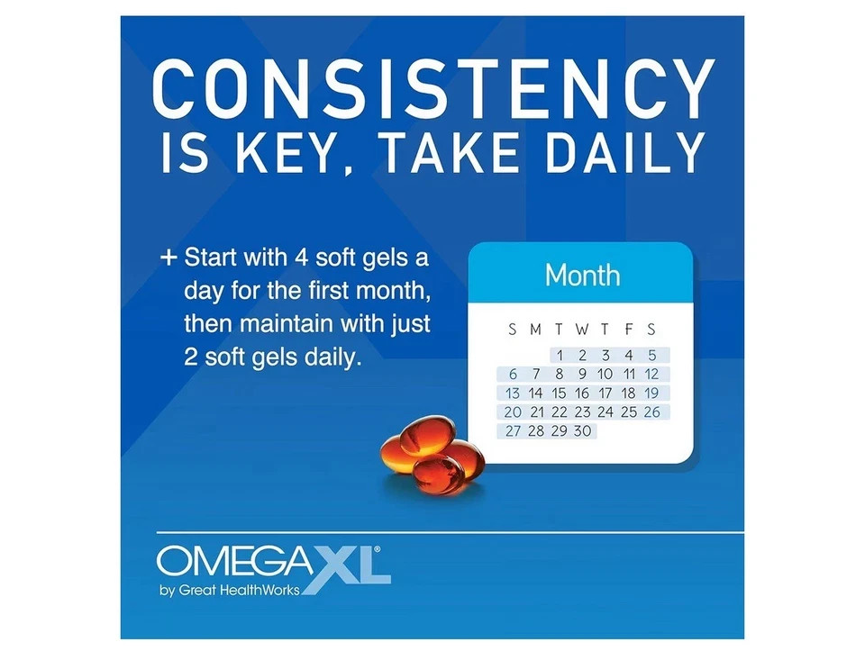 OmegaXL Joint Support Supplement for Relief Natural Muscle Support 60 Softgels