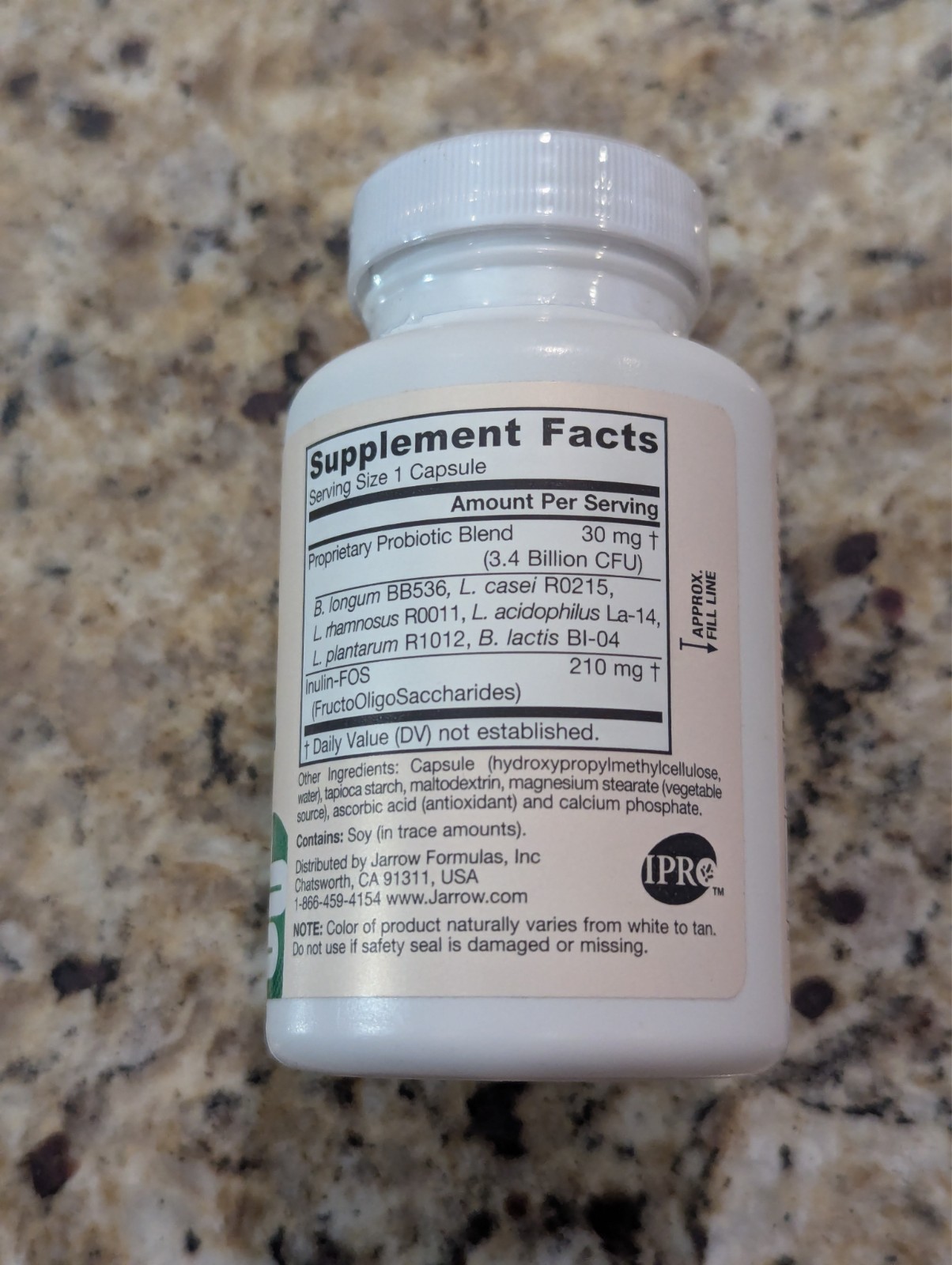 Jarrow Formulas Jarro-Dophilus FOS 3.4 billion CFU Probiotic 100 caps exp: 5/27