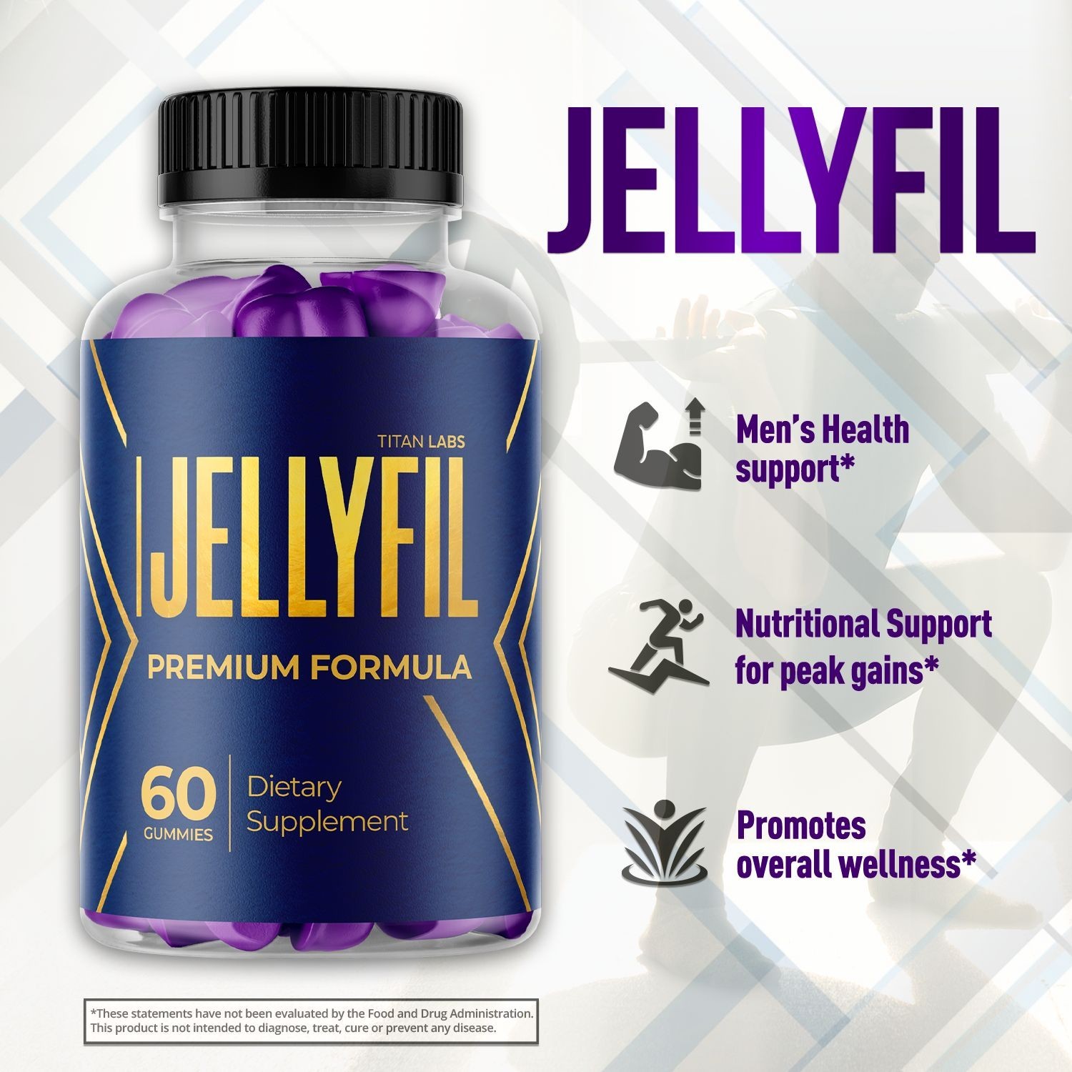 (2 Pack) Jellyfil Gummys Advanced Male Support Supplement Jelly fil 120 Gummies