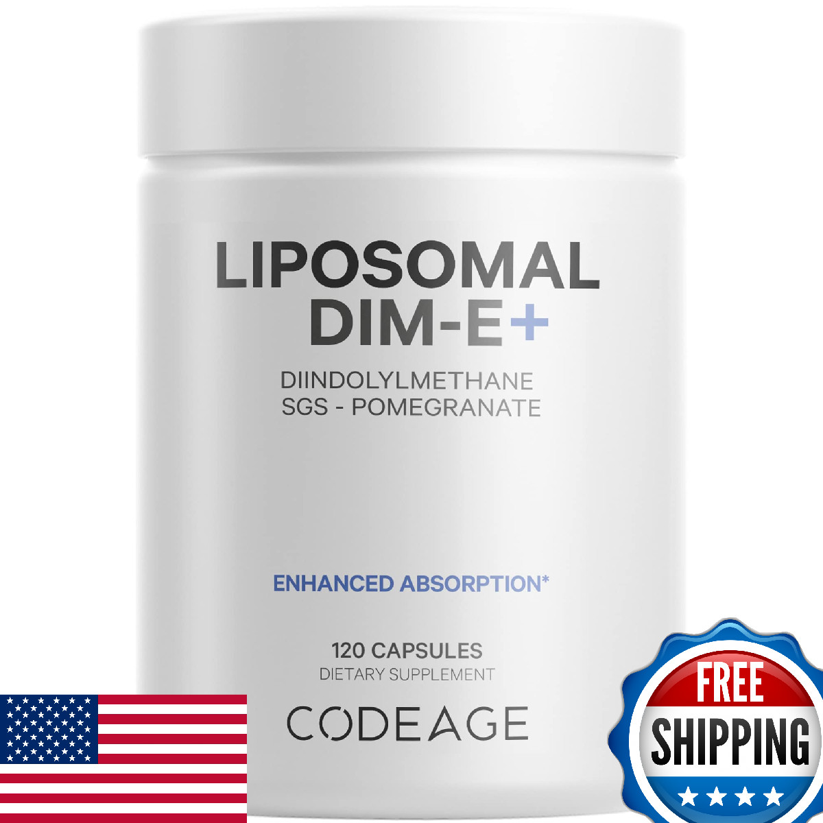 Codeage Liposomal DIM Supplement 4 Months Supply w/ Vitamin E, SGS, Pomegranate