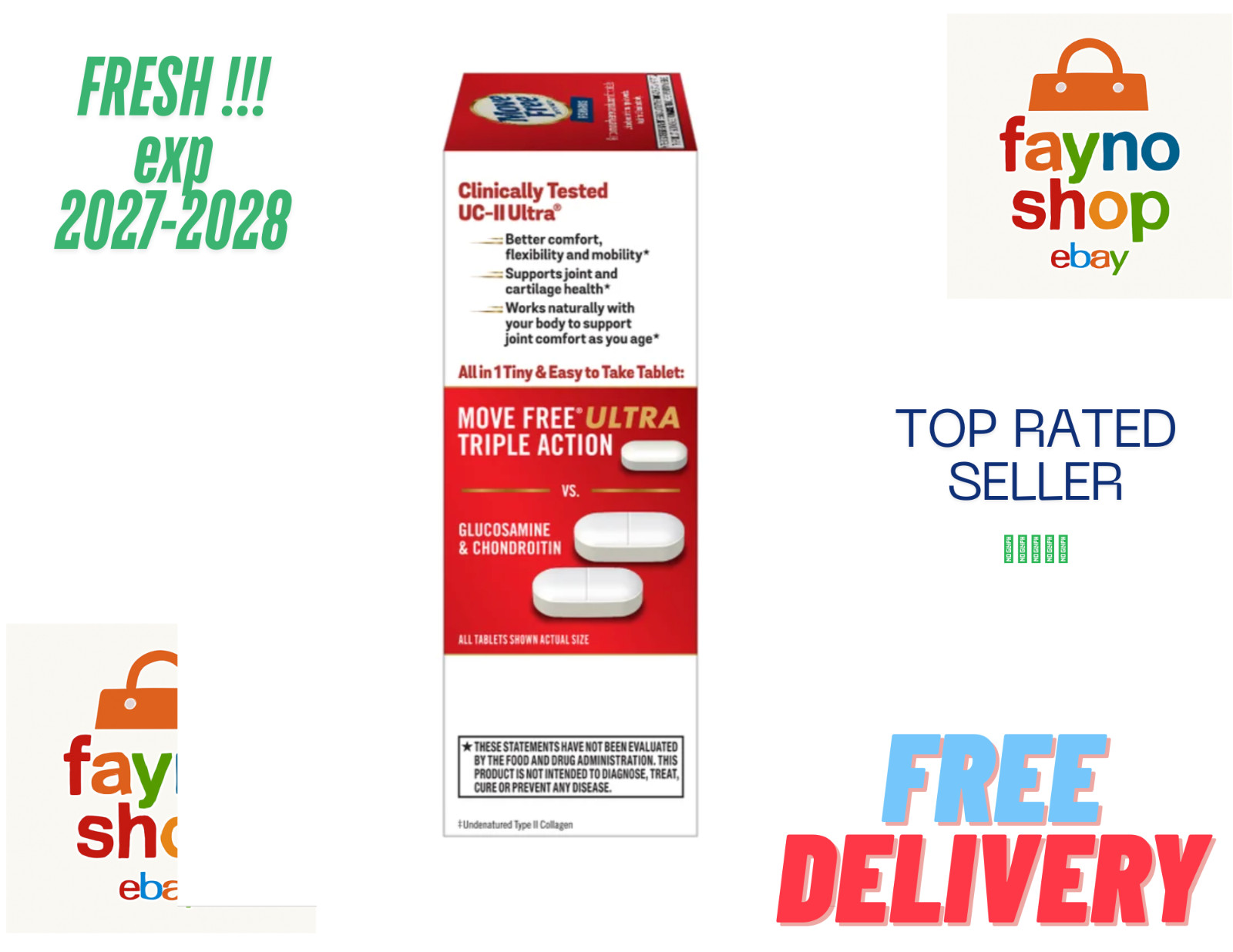 Schiff Move Free Ultra Triple-Action Tablets – 75 Count | EXP 2028 Free delivery