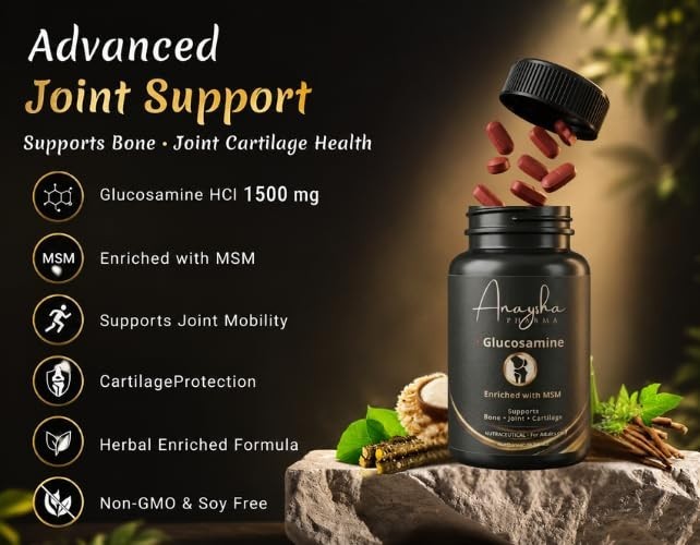 5 Pack A.naysha Pharma Glucosamine MSM 60 Capsules