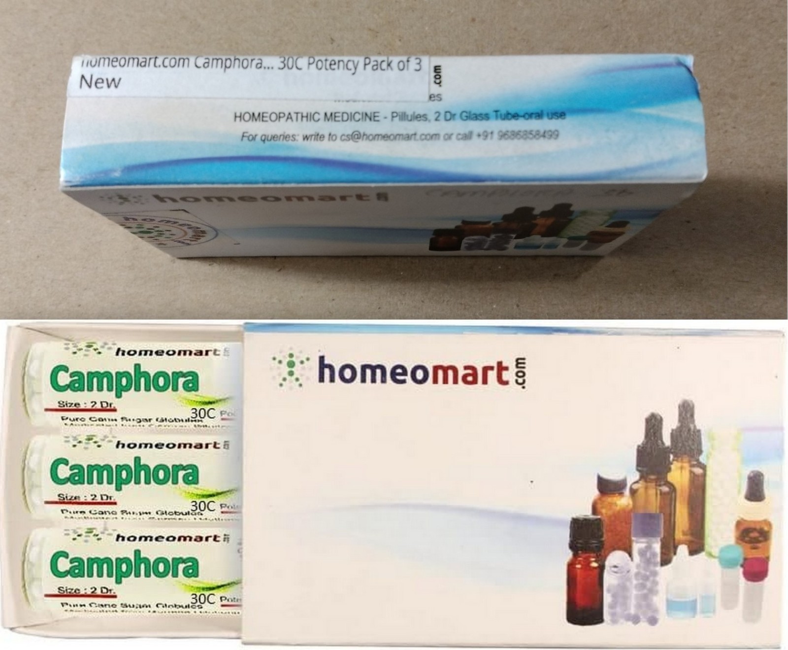 Homeomart.com Camphora Homeopathy Pellets in 30C Potency, Pack of 3 = 220