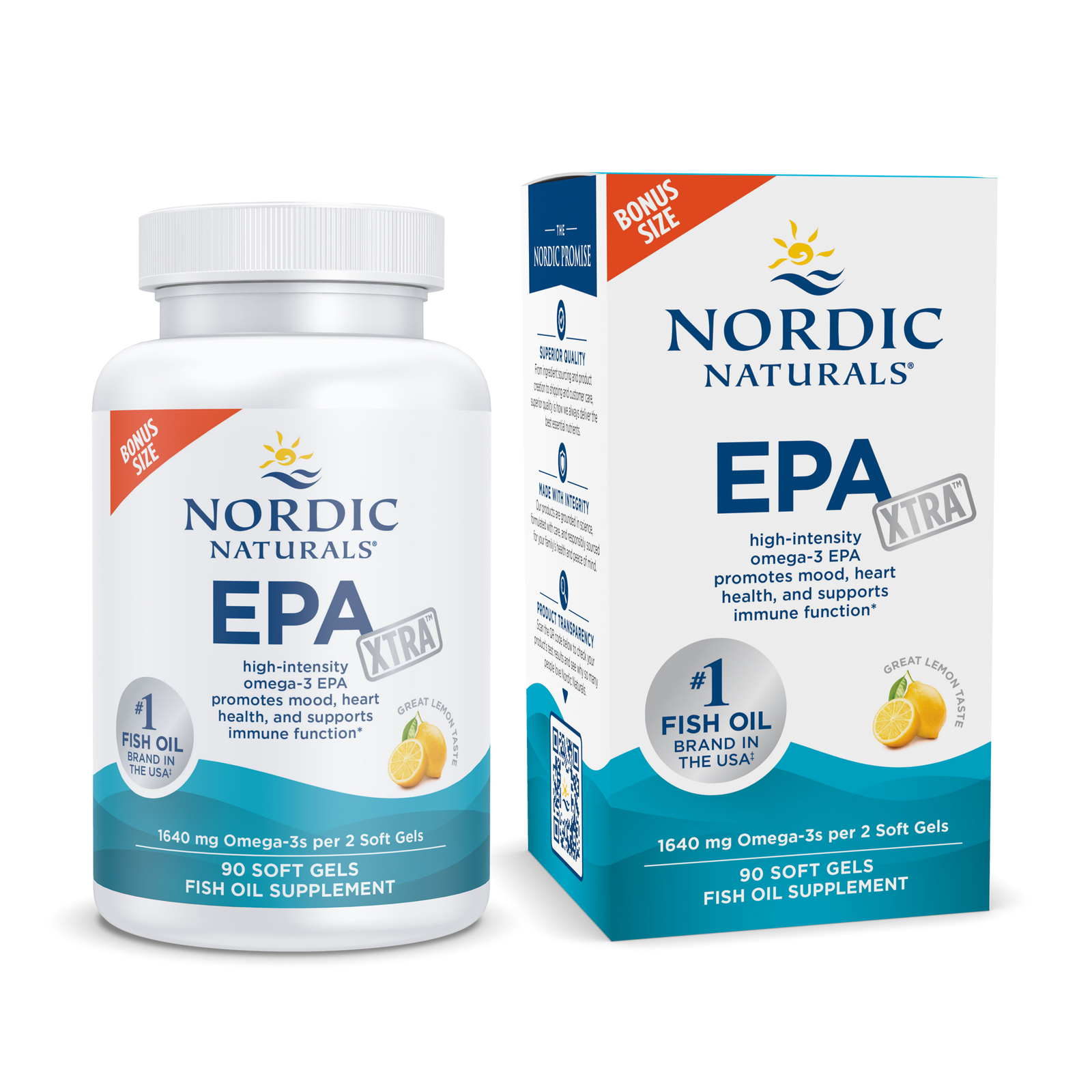 Nordic Naturals EPA Lemon Xtra- Potent Dose for Heart, Immune & Mood Health 90Ct