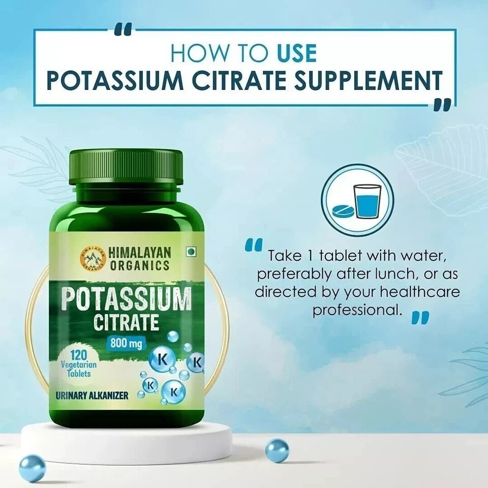 Himalayan Organics Potassium Citrate 800mg 120 Tablets Free Shipping