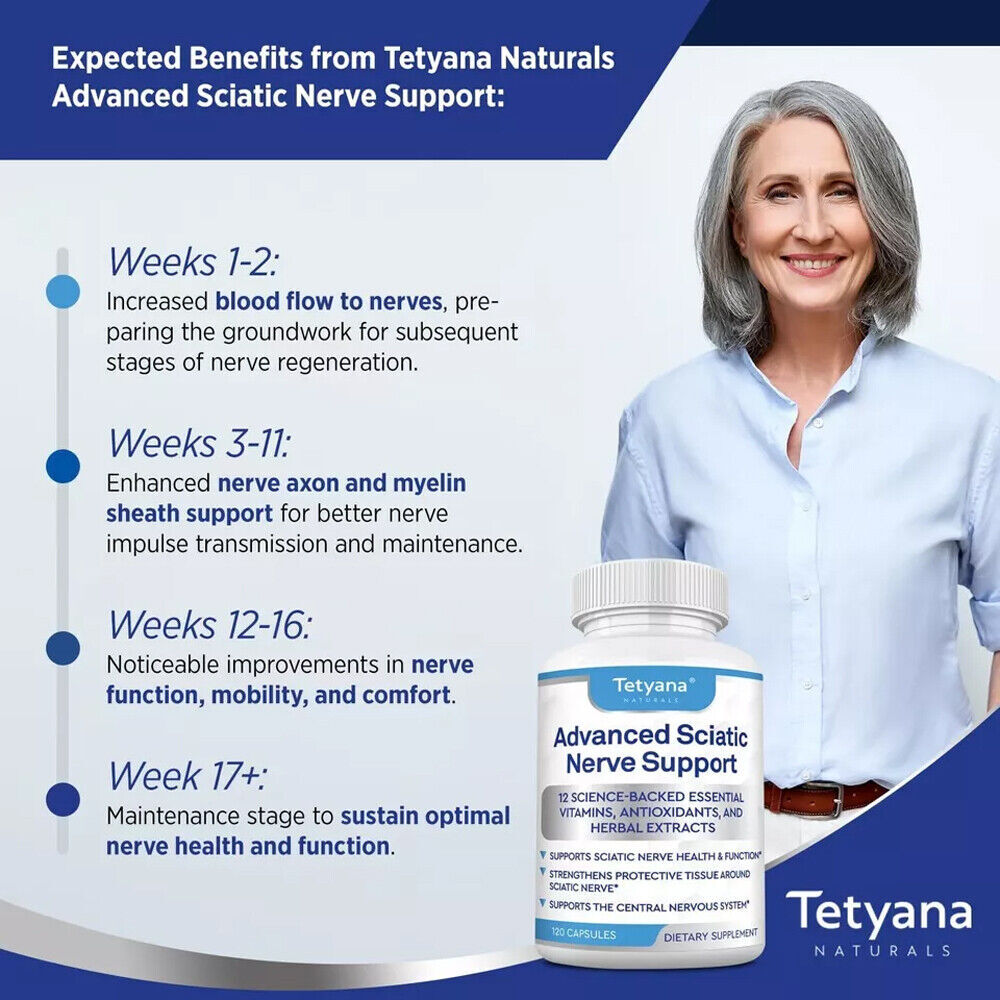 Advanced Sciatic Nerve Support Relief: Alpha Lipoic Acid Vitamin 120 Capsules